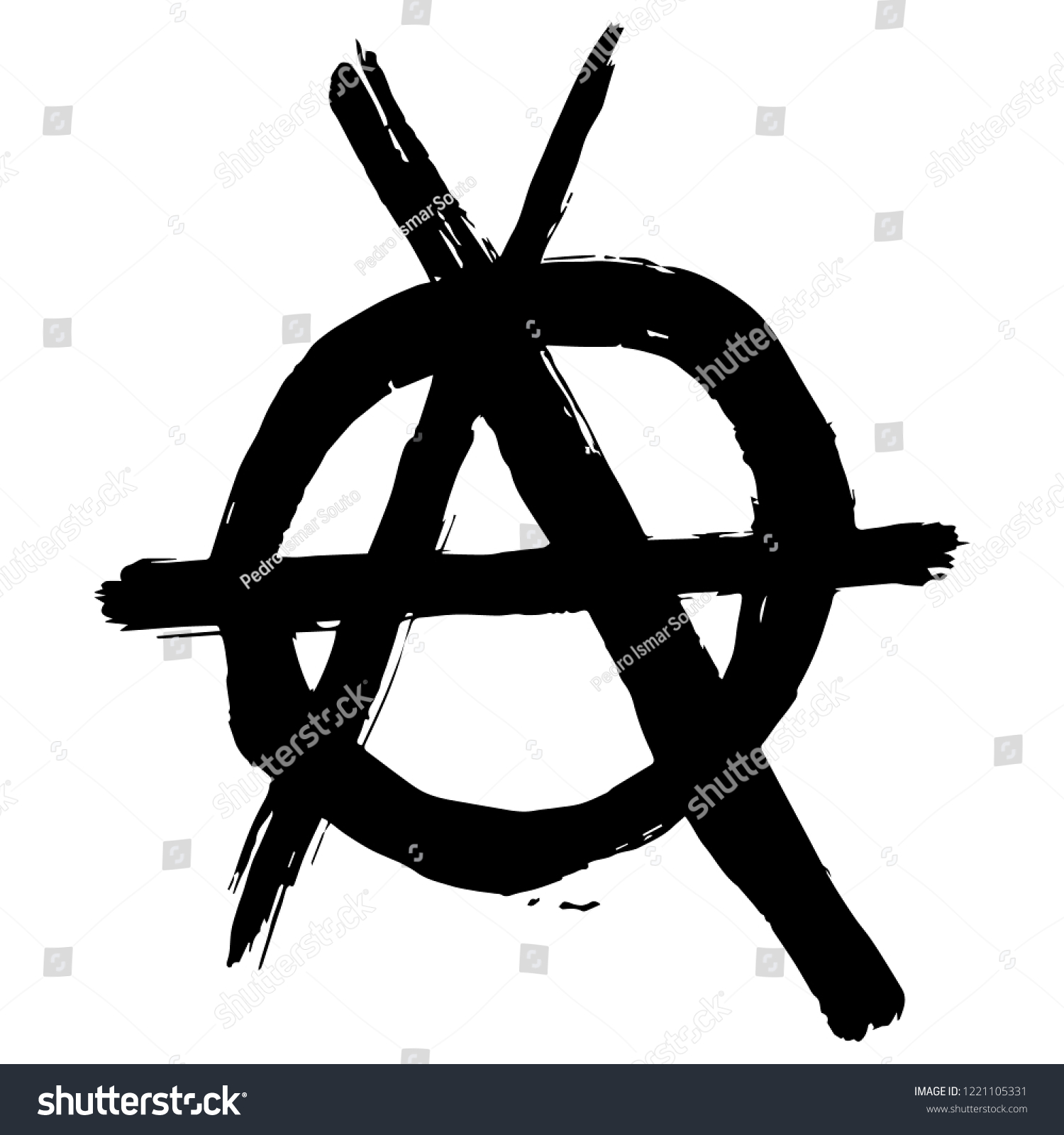 Black Anarchy Sign Vector Illustration Hand Stock Vector Royalty Free Shutterstock