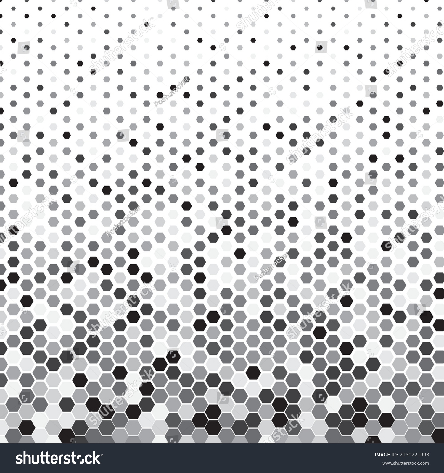 Black Grey Hexagon Halftone Pattern On Stock Vector (Royalty Free ...