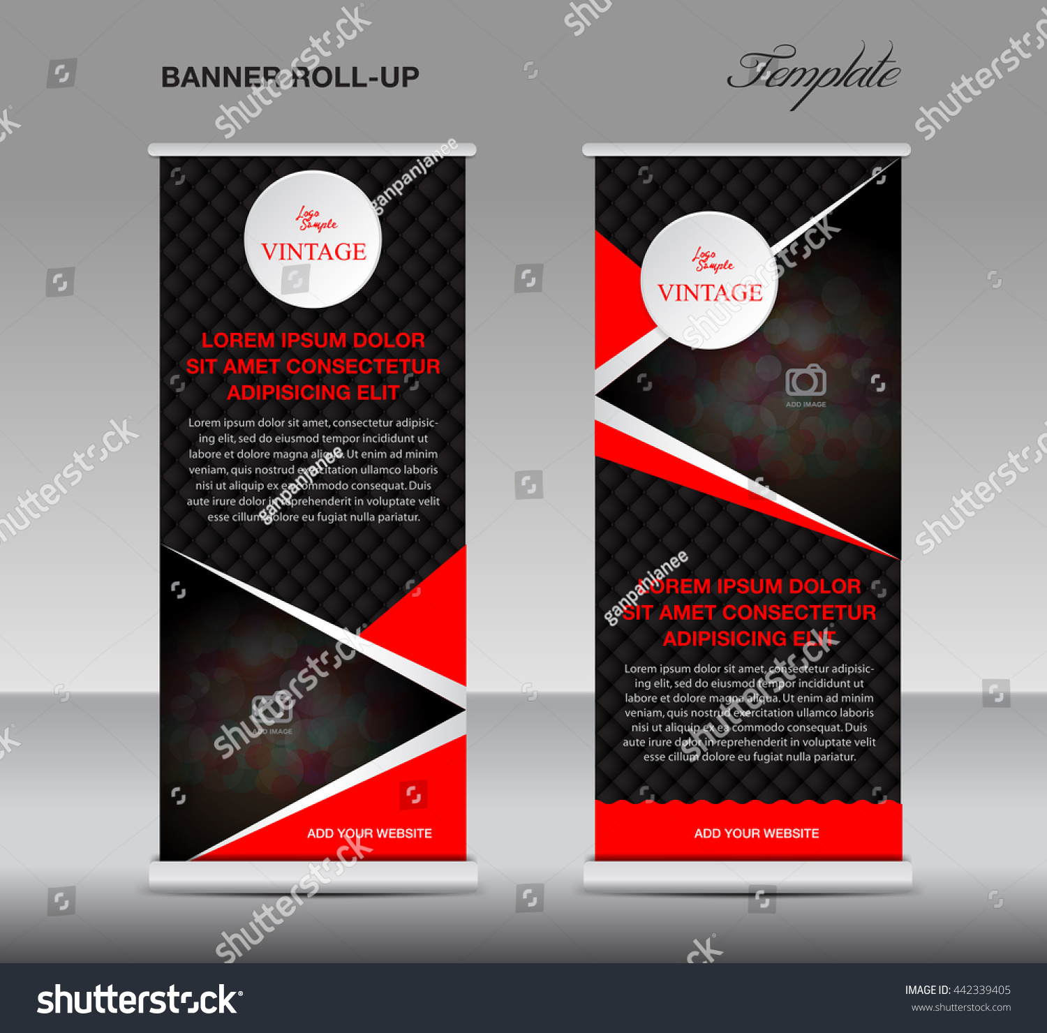 black and red roll up banner stand template vintage poster flyer for