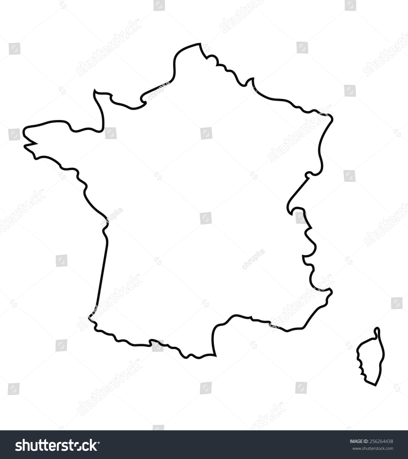 Black And White Abstract Map Of France Stock Vector Illustration ...