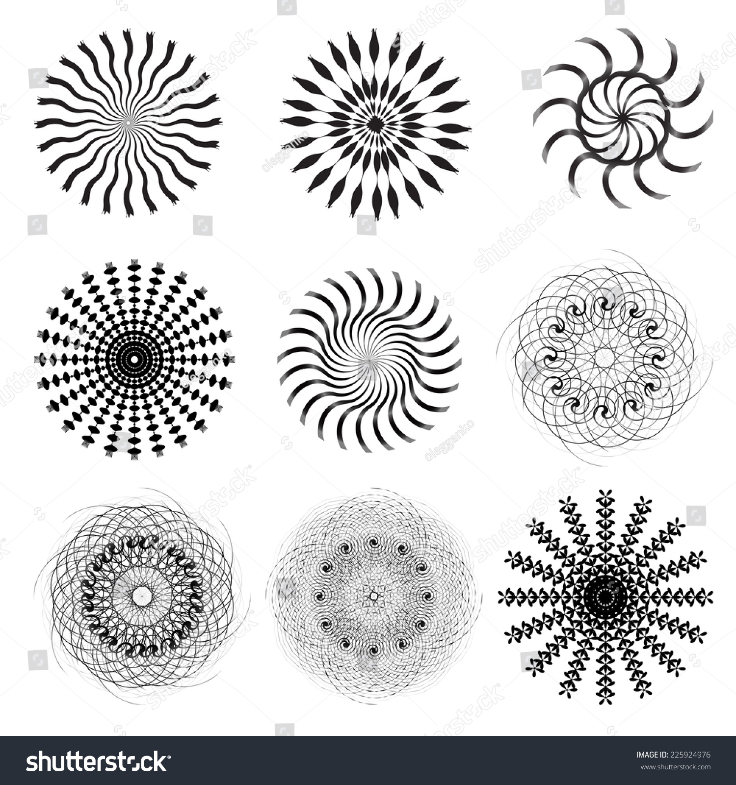 Black And White Abstract Psychedelic Art Background. Vector ...