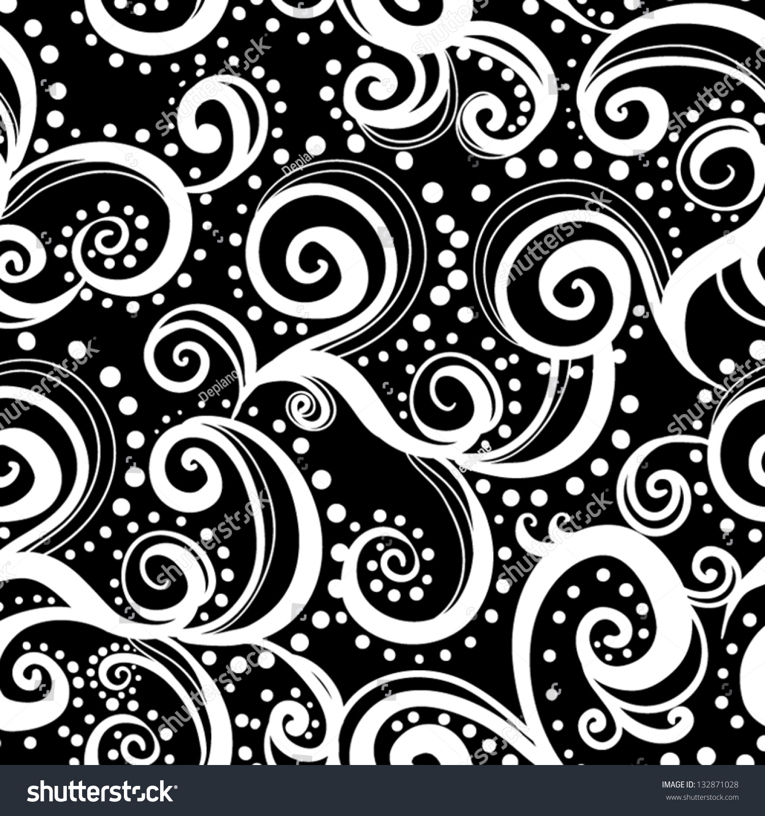 Black And White Abstract Seamless Flower Pattern Stock Vector ...