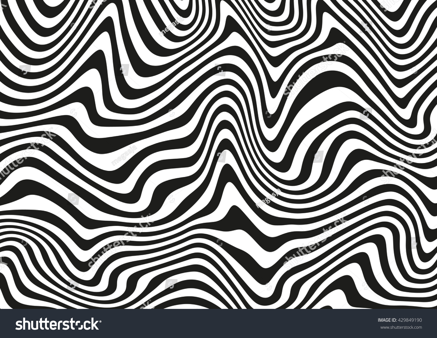 Black White Abstract Wavy Background Stock Vector (Royalty Free) 429849190