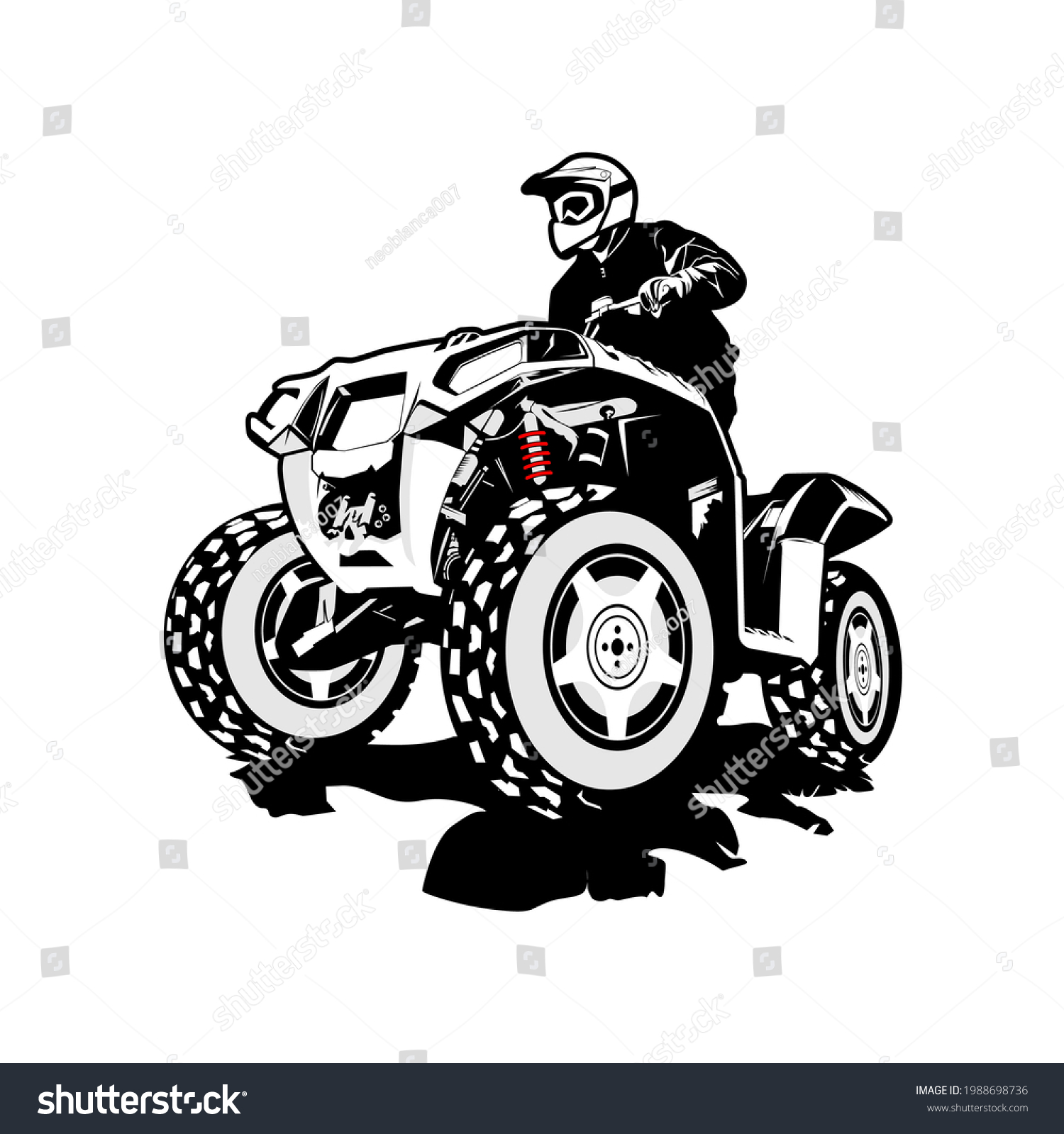 Black White Atv Illustration Vector Stock Vector Royalty Free 1988698736 Shutterstock 0912