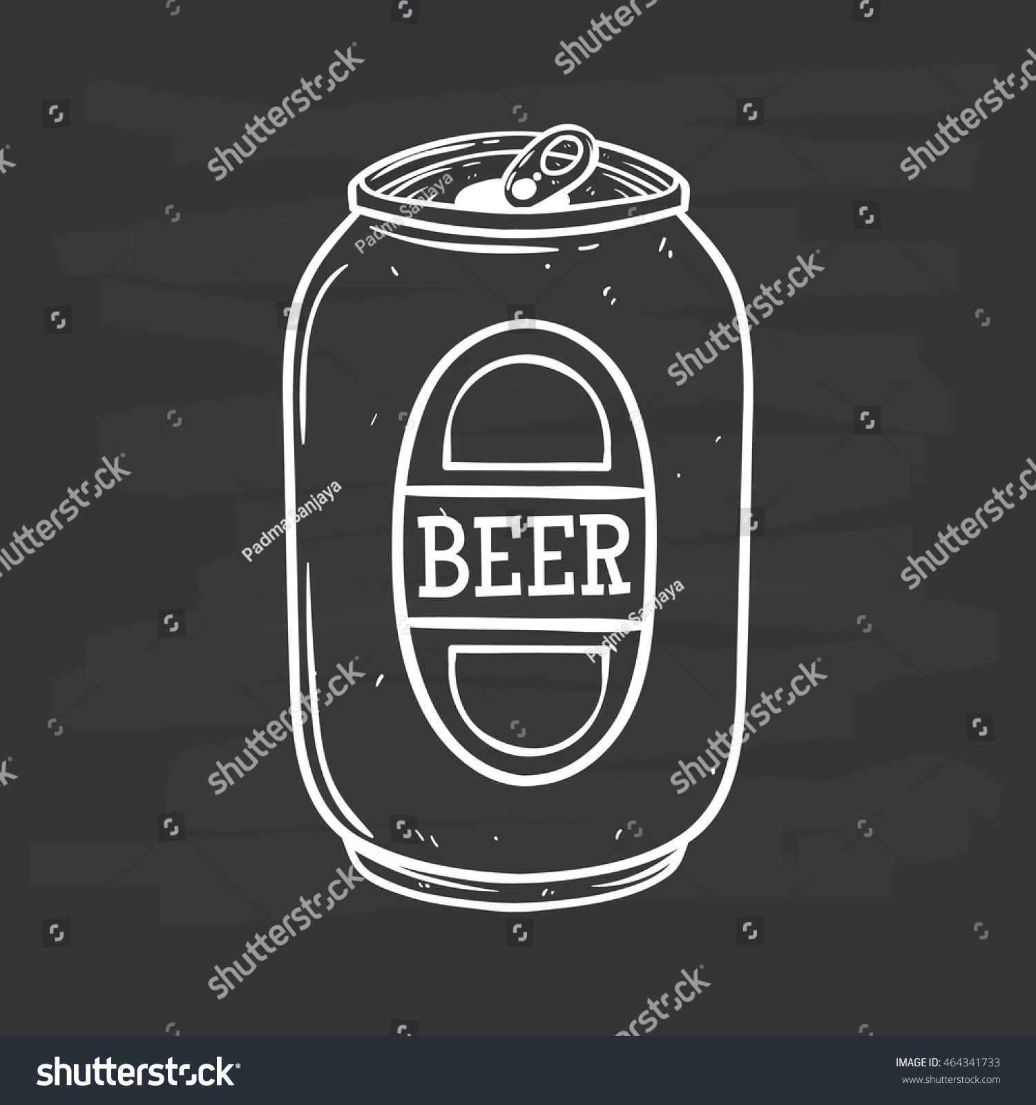 Black White Beer Can Using Doodle Stock Vector Royalty Free