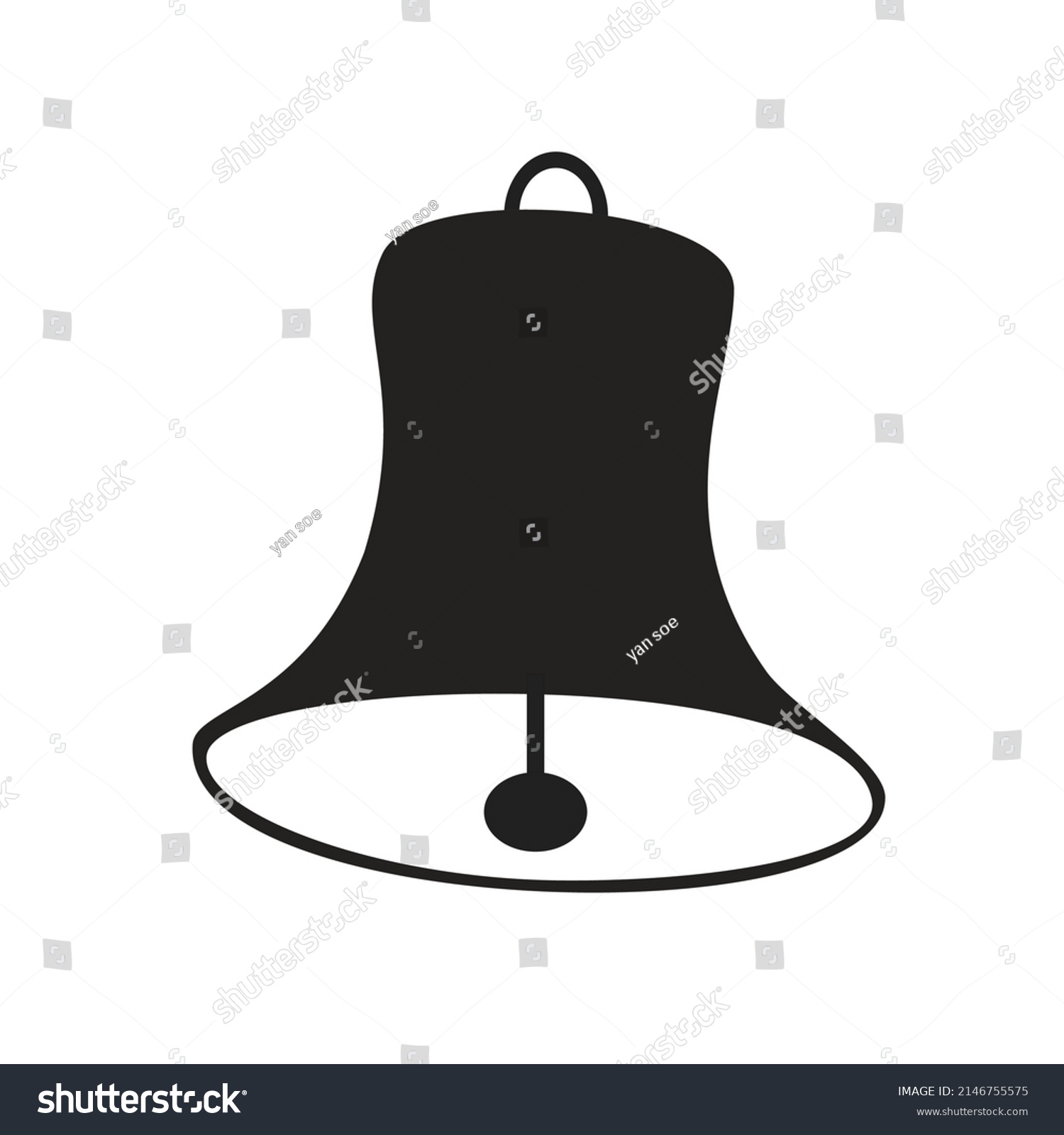 Black White Bell Logo Vector Stock Vector (royalty Free) 2146755575 