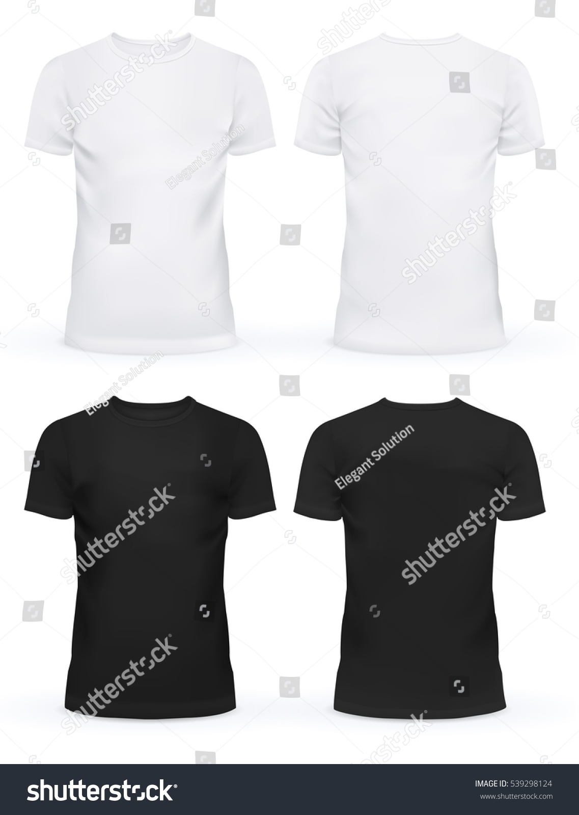 Black White Blank Tshirt Clothing Design Stock Vector (Royalty Free ...