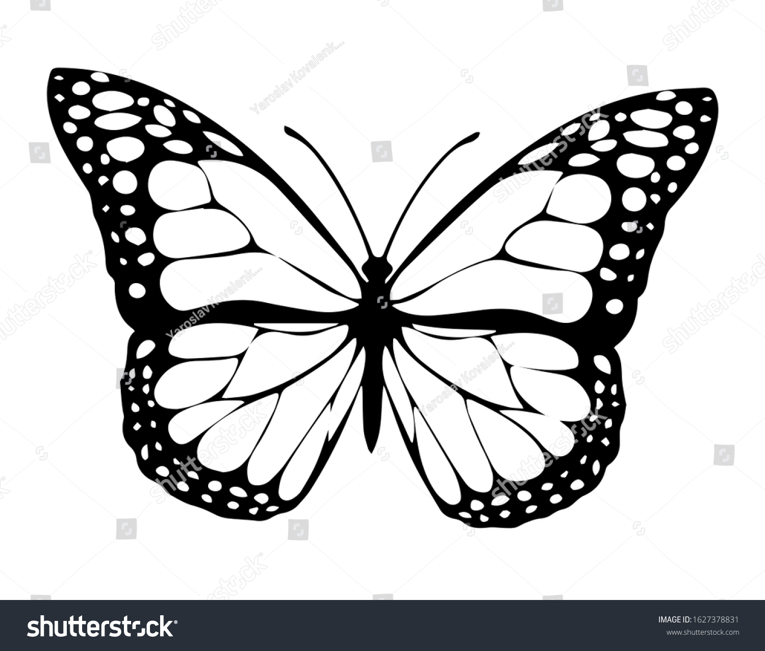 Black White Butterfly Tattoo Icon On Stock Image Download Now