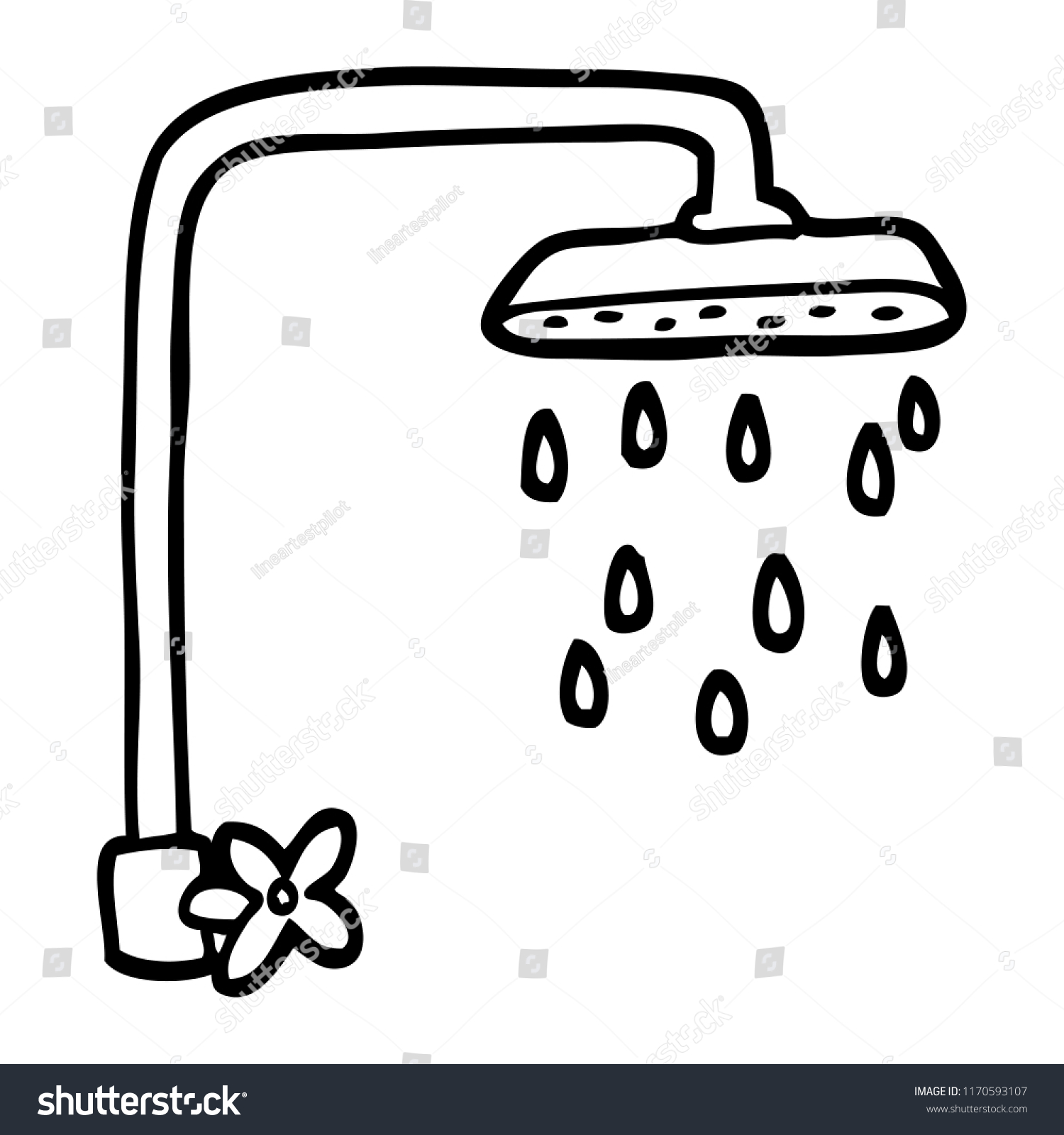 Black White Cartoon Shower Head Stock Vector (Royalty Free) 1170593107 ...