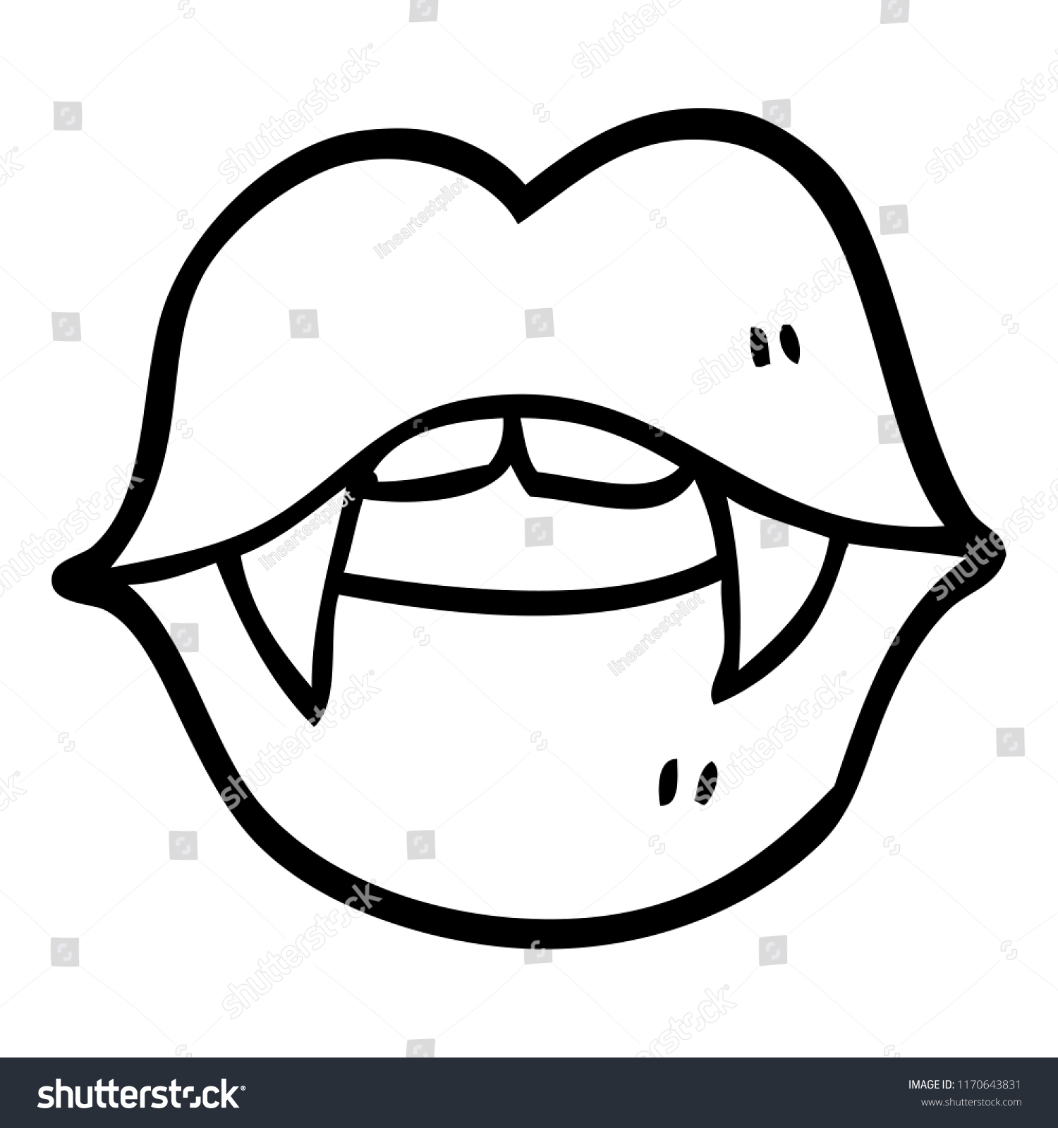 Black White Cartoon Vampire Mouth Stock Vector (Royalty Free ...