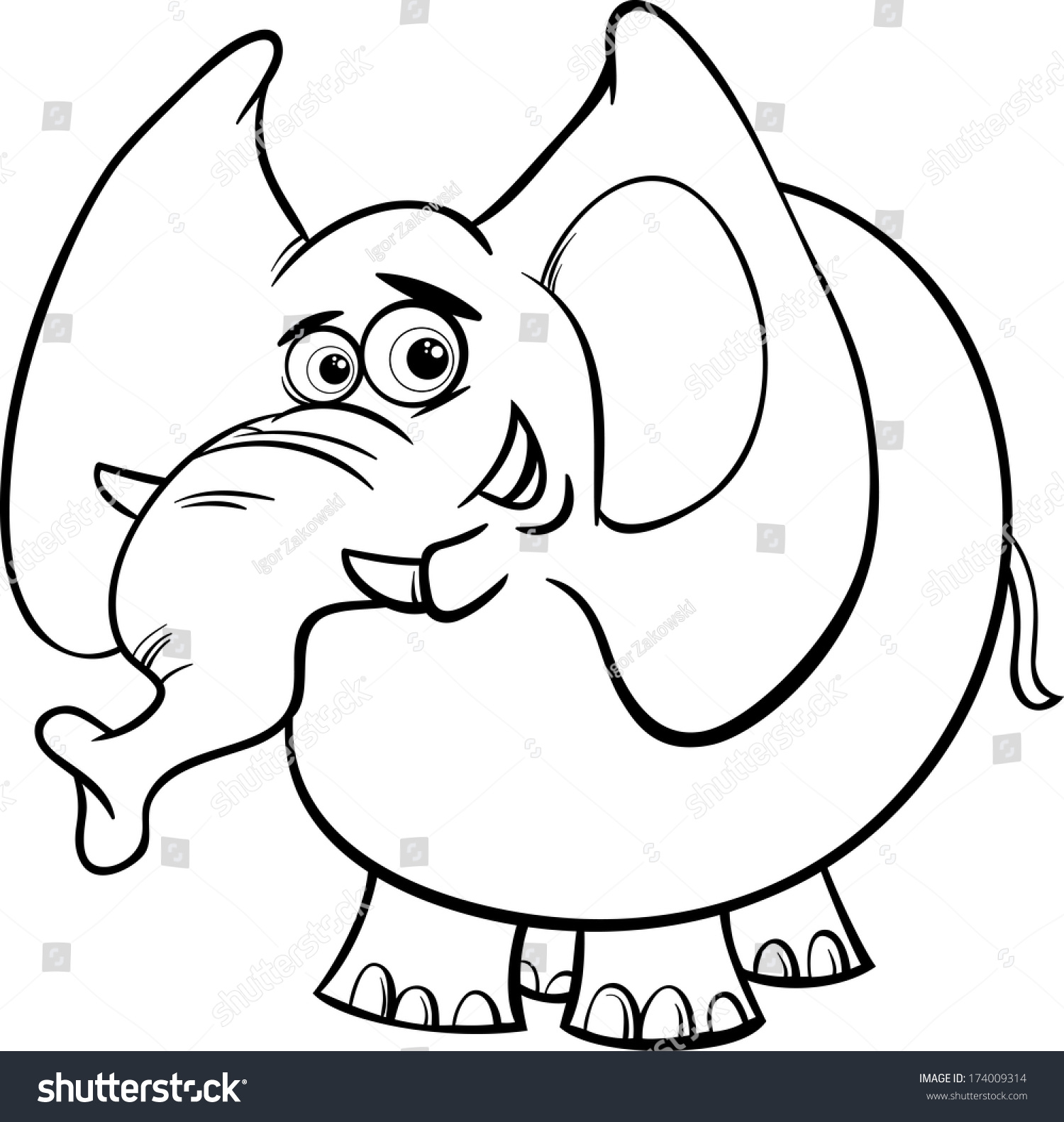 Vector Illustration Of Cartoon Rhino