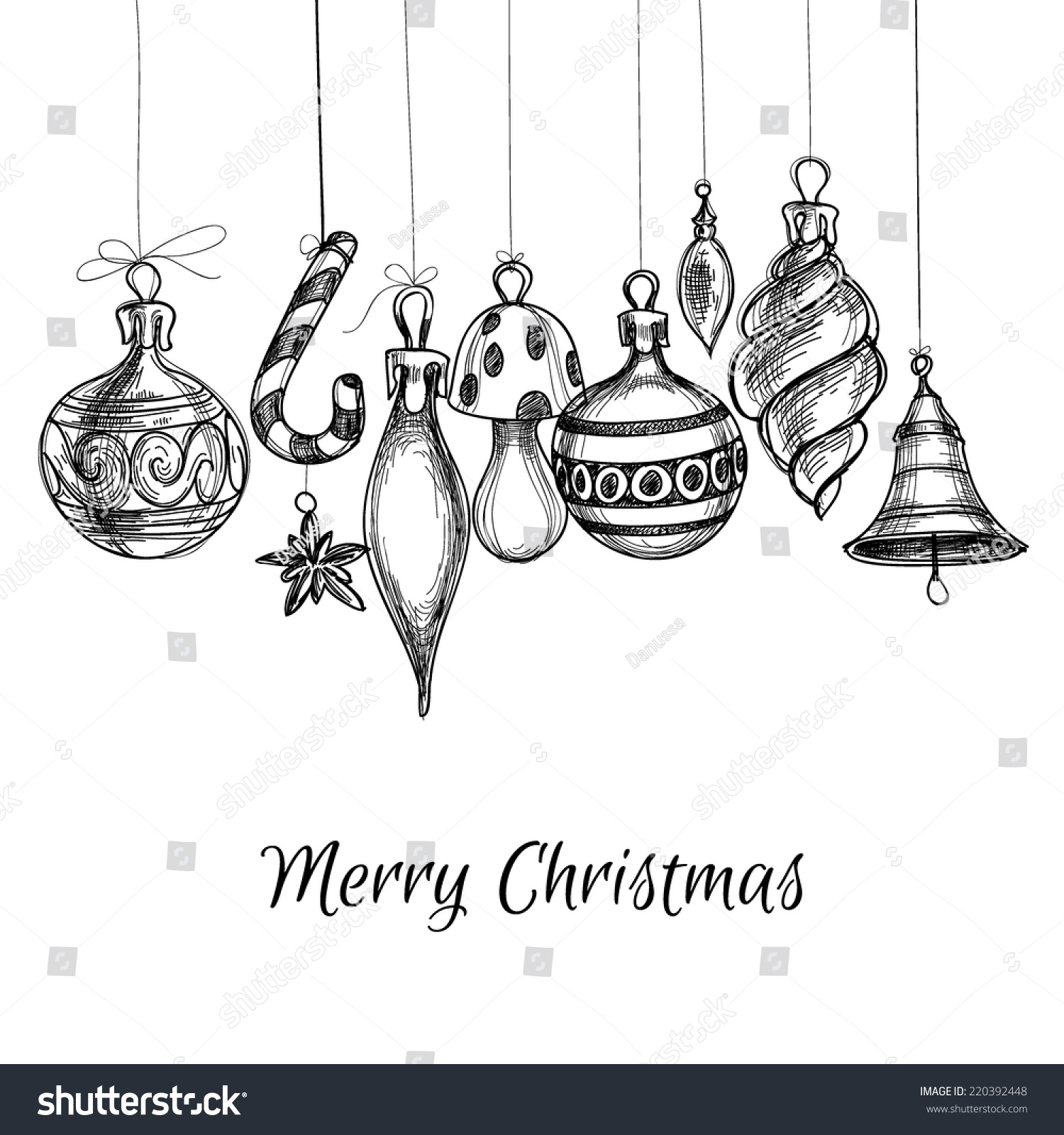 Christmas Ornaments Black And White 