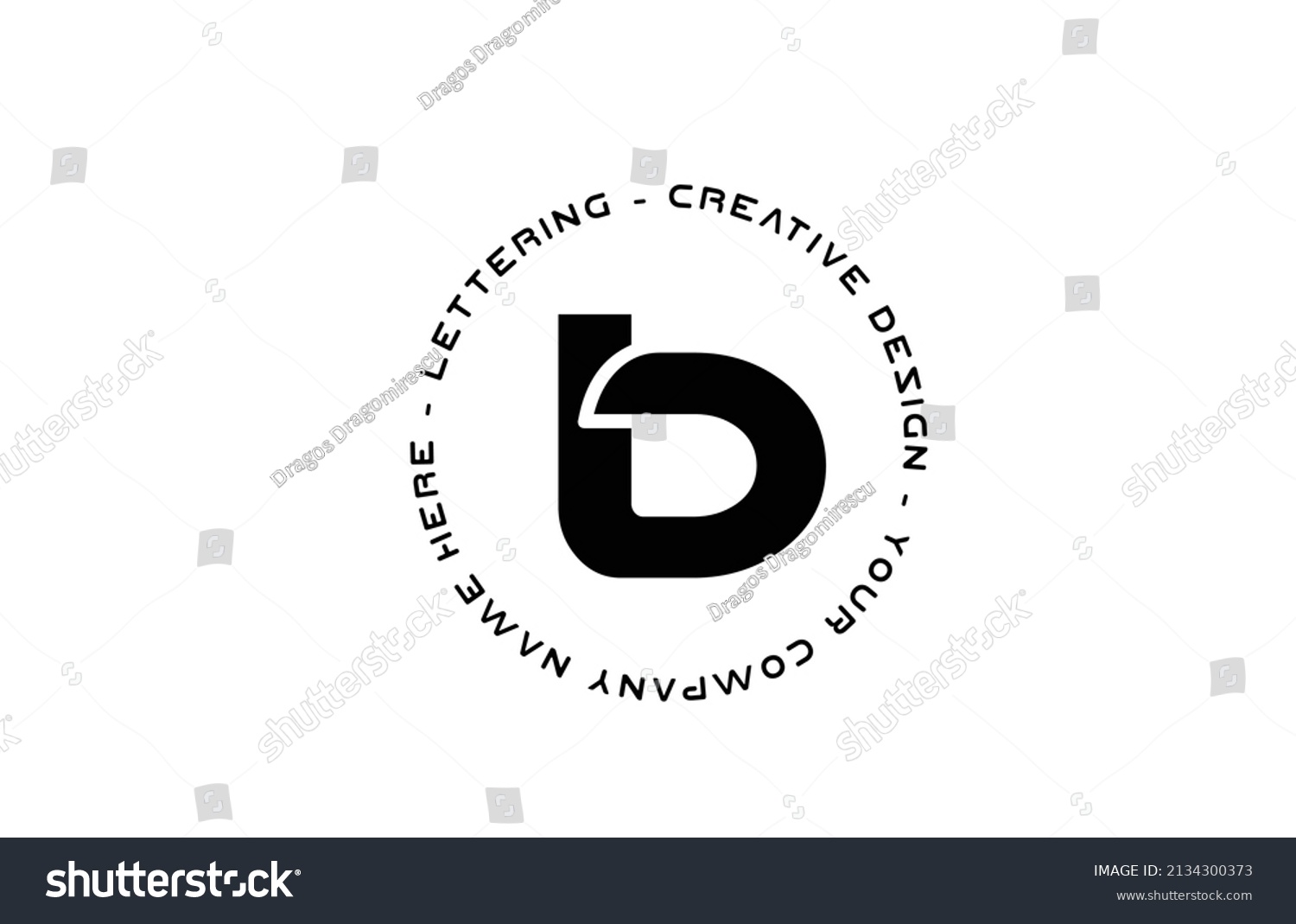 Black White Circle B Alphabet Letter Stock Vector (Royalty Free ...