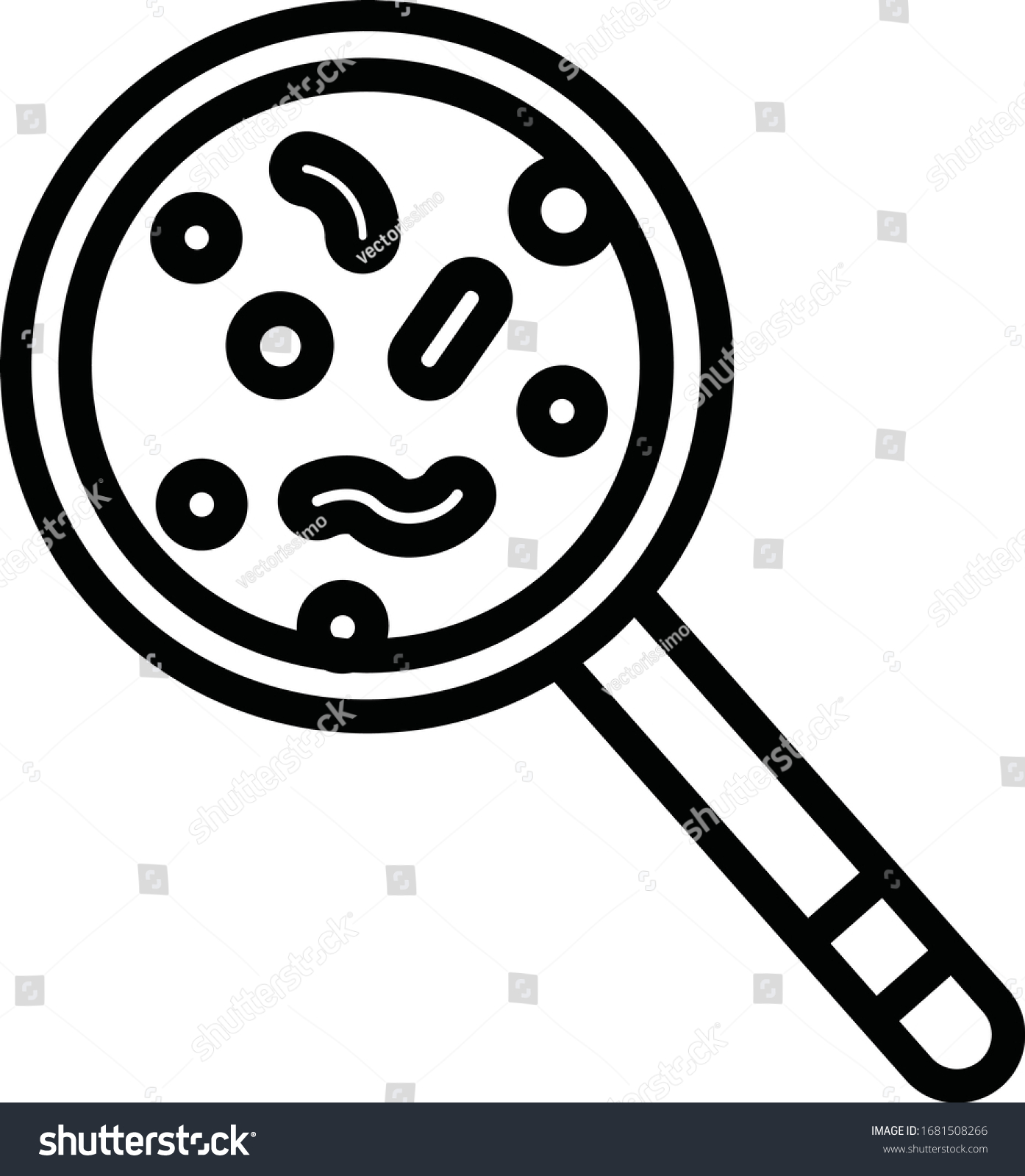 Black White Clipart Illustration Germs Under Stock Vector (Royalty Free ...