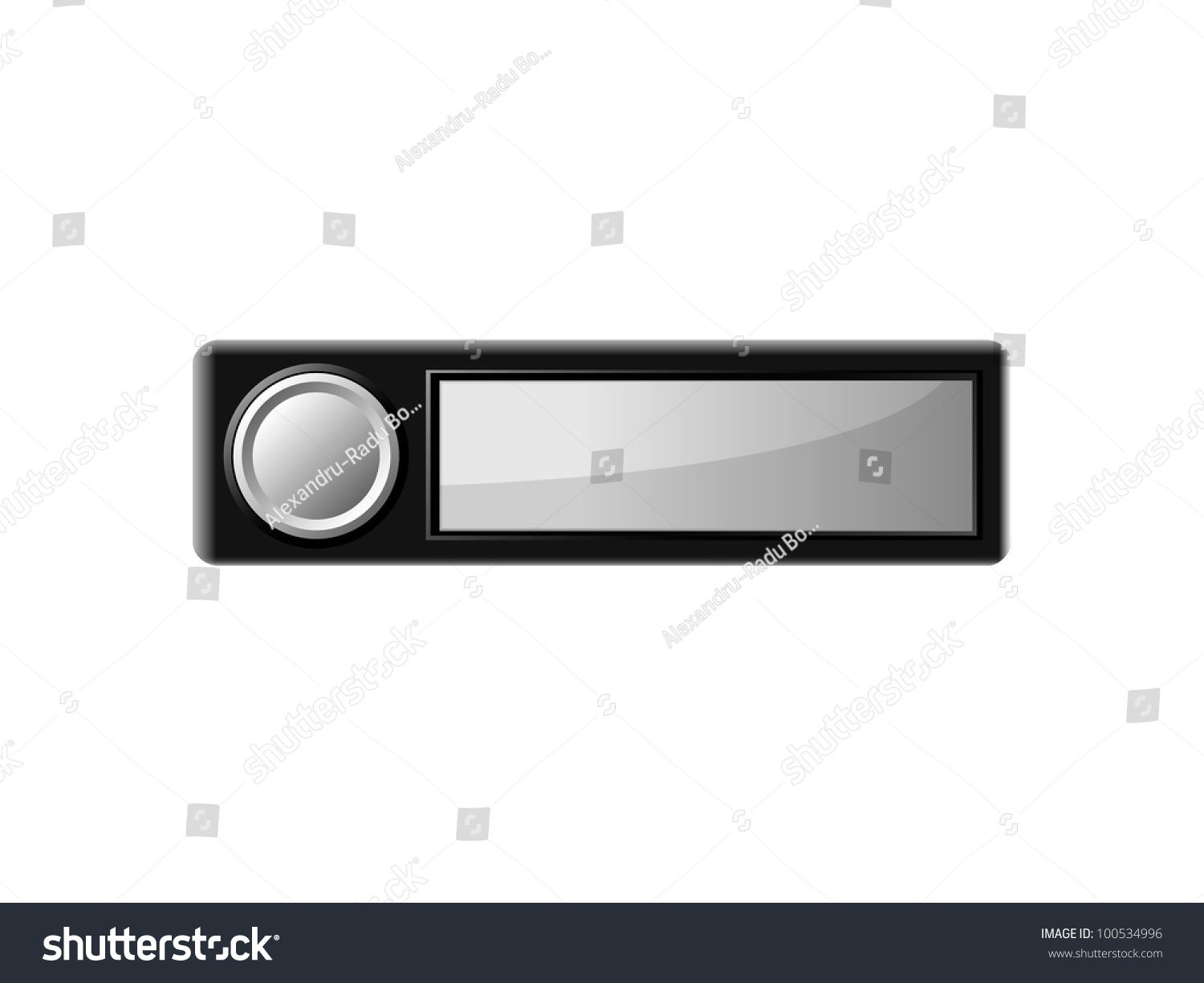 Black And White Door Bell Button With Space For Writing On Label Stock ...