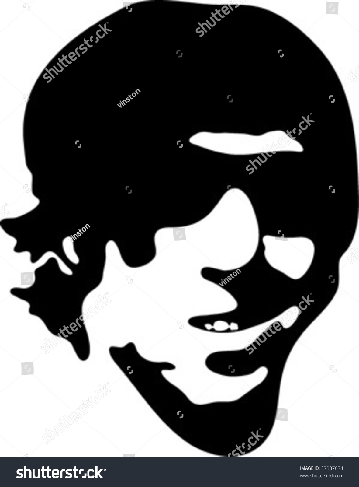 Black White Face Vector Illustration Stock Vector (Royalty Free ...