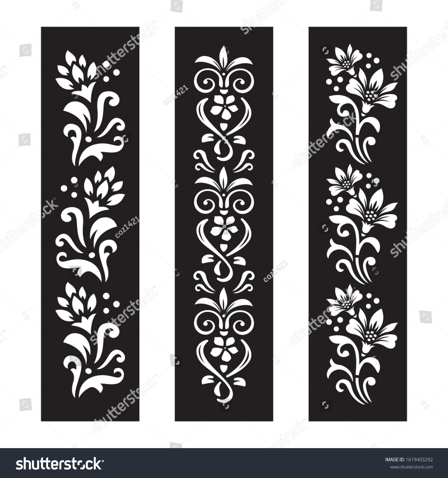 SVG of Black and white Floral cut file with temporary tattoo design svg