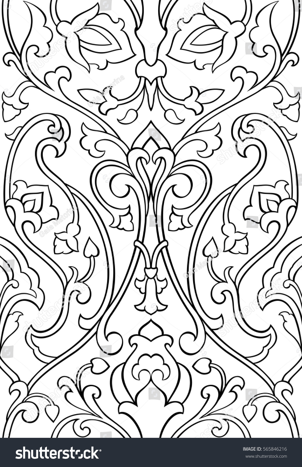 Black White Floral Pattern Seamless Filigree Stock Vector (Royalty Free ...