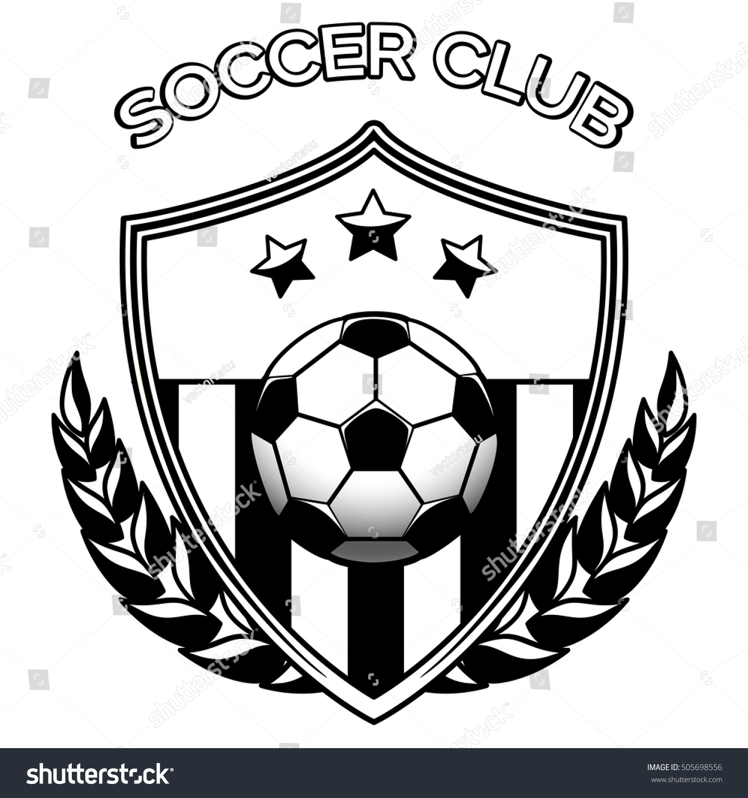 Black White Football Emblem Vector Illustration Stock Vector 505698556