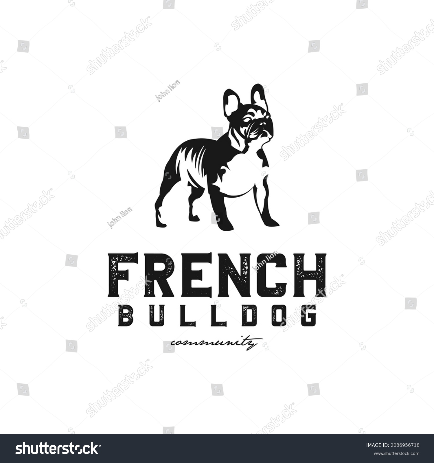 SVG of Black and white french bulldog logo design inspiration svg
