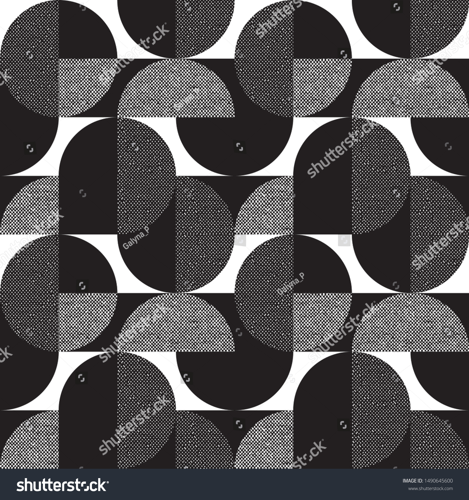 SVG of Black and white geometric forms textured seamless pattern. Laconic shapes modern repeatable motif for background, wrap, fabric, carpet, textile, wrap, surface, web and print design. 
 svg