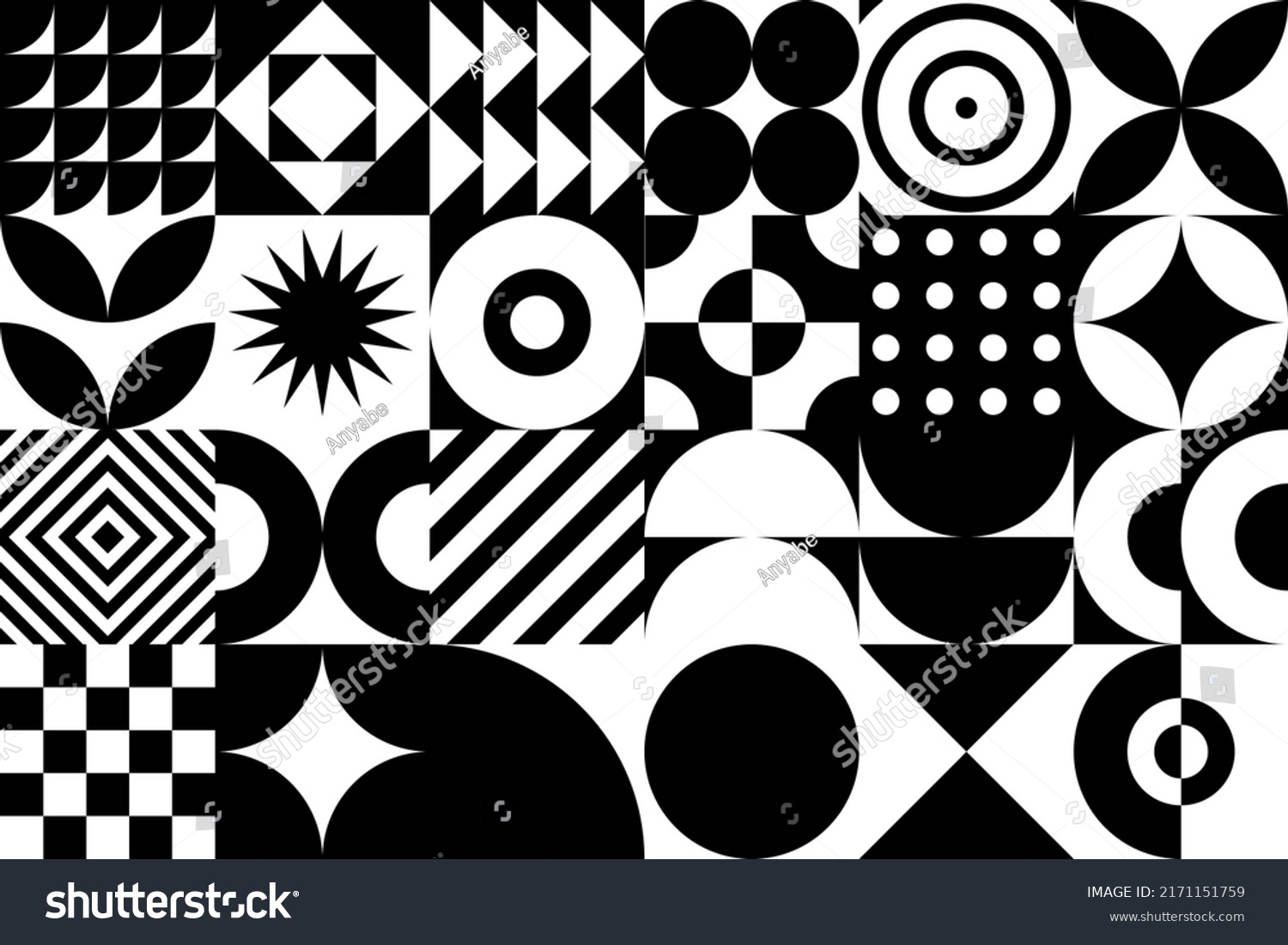 Black White Geometric Shapes Vector Geometric Stock Vector Royalty Free Shutterstock