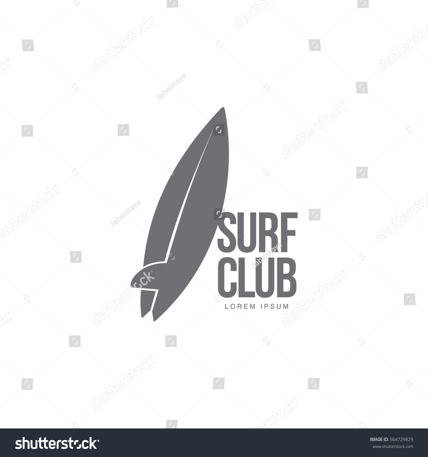 Black White Graphic Surfing Logo Template Stock Vector 564729829 ...