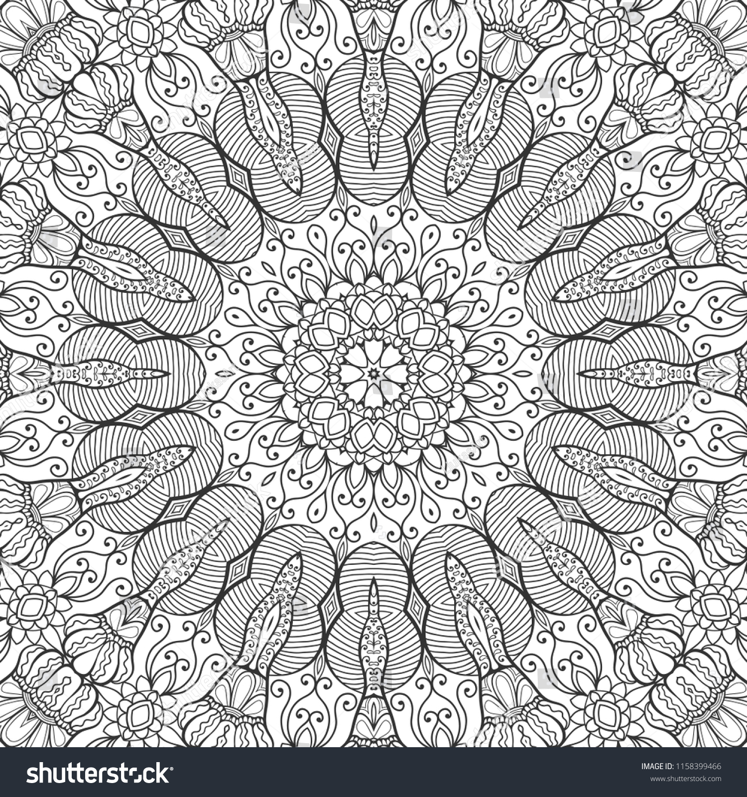 Black White Hand Drawn Graphic Background Stock Vector Royalty Free Black and white hand drawn graphic background doodle seamless pattern Boho art sketch drawing