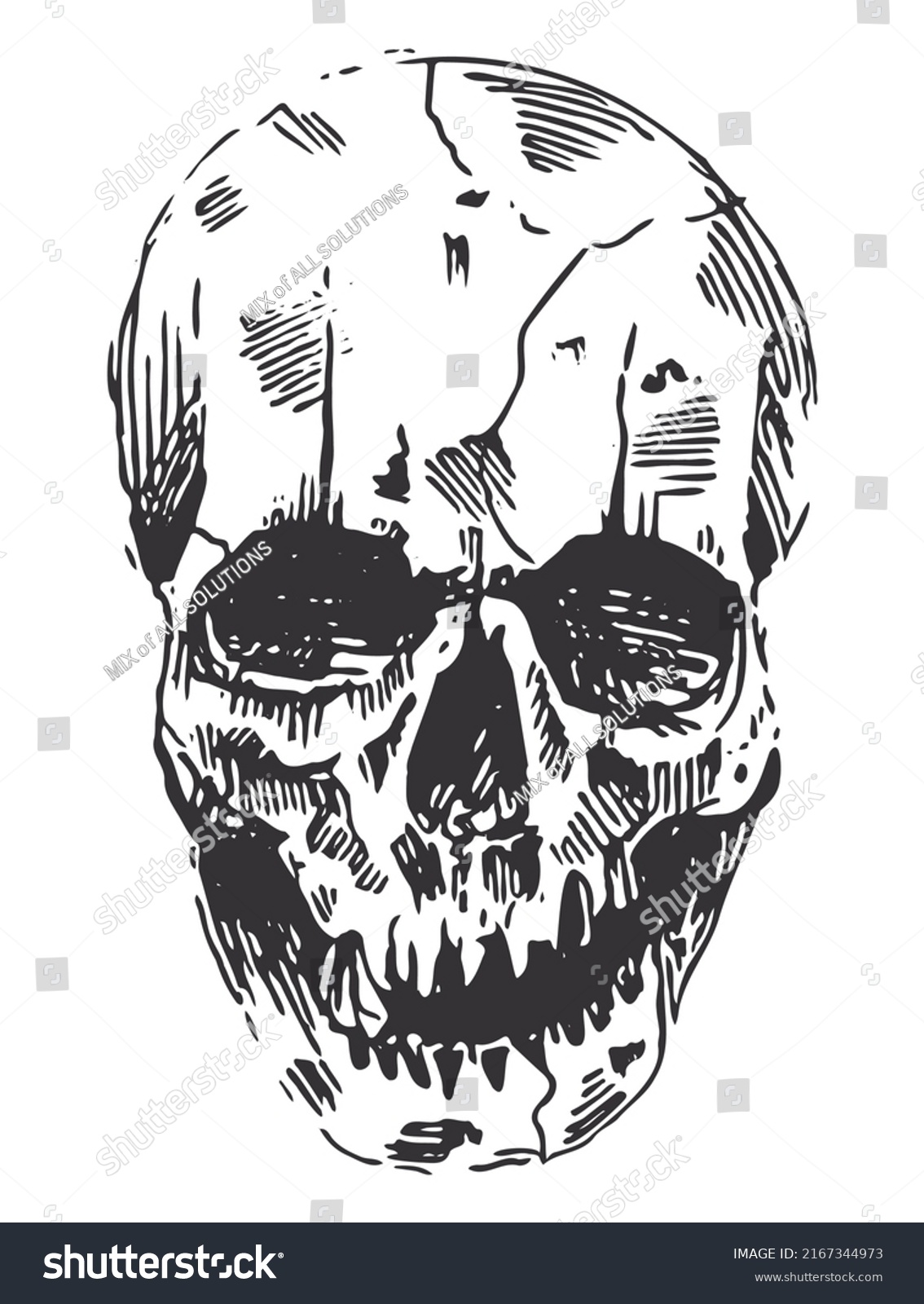 Black White Human Skull Lower Jaw Stock Vector (Royalty Free ...