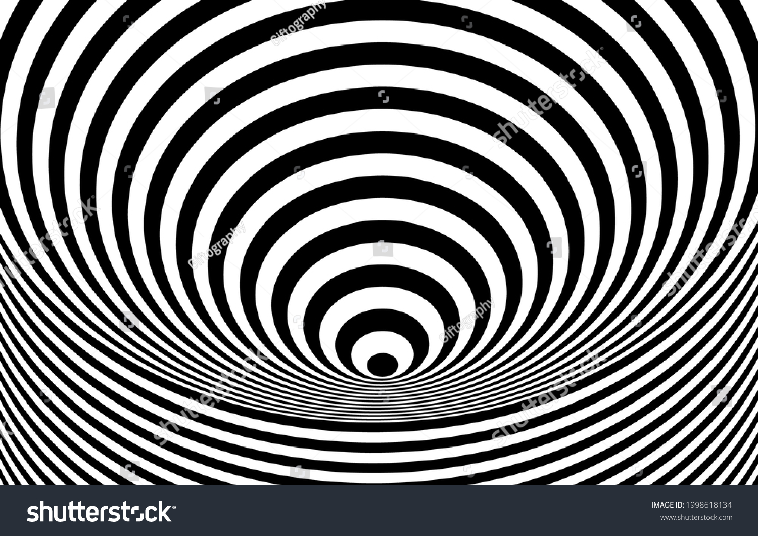 Black White Hypnotic Optical Illusion Background Stock Vector (Royalty ...