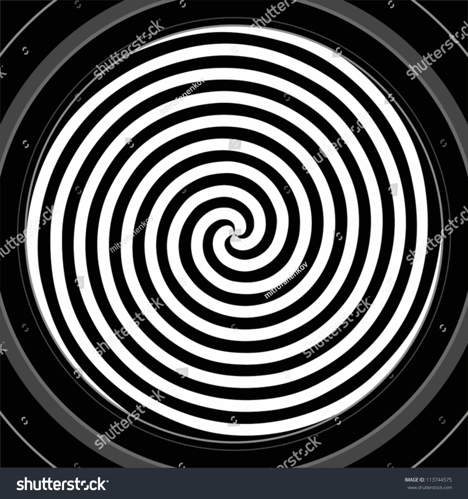 Black White Hypnotic Spiral Stock Vector 113744575 - Shutterstock