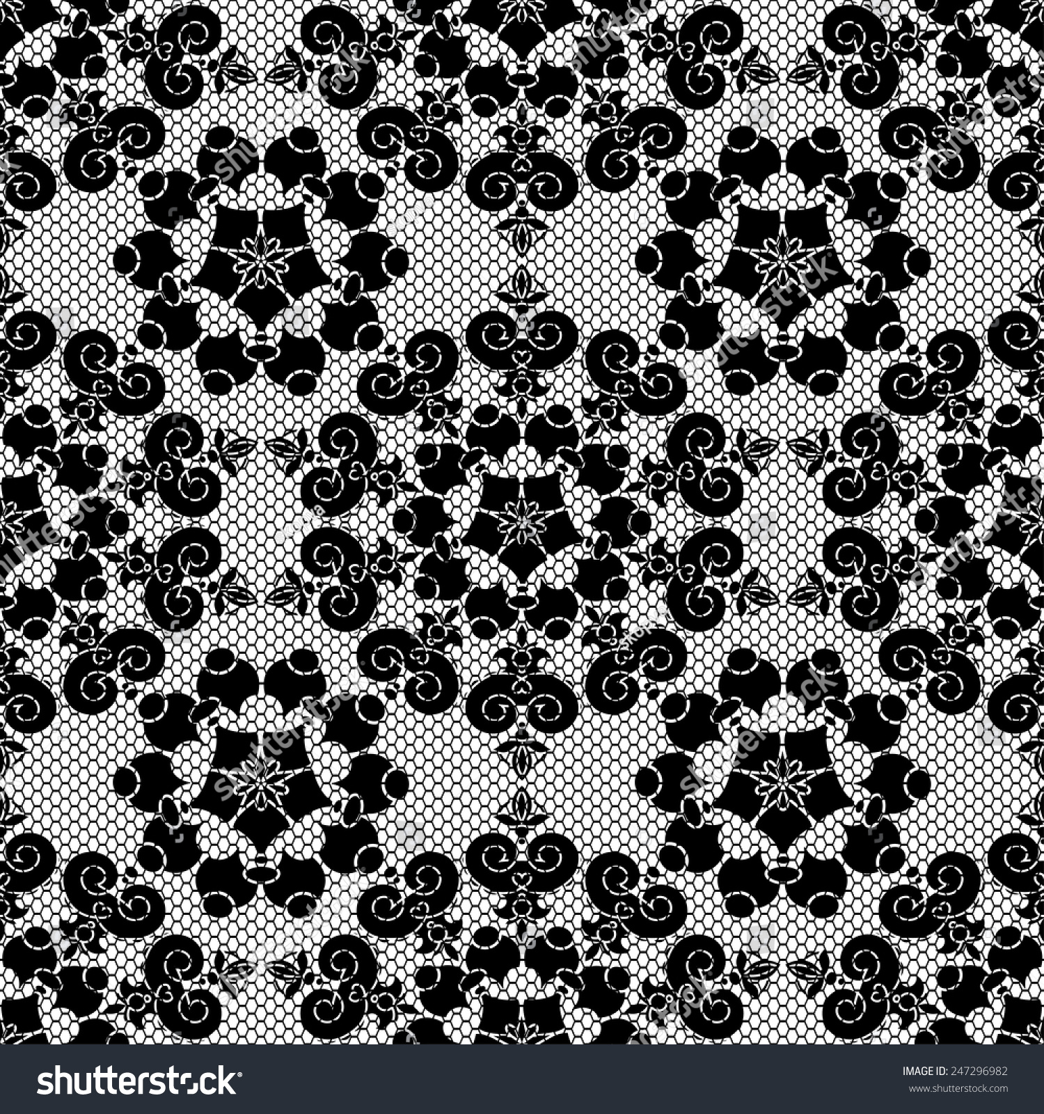 Black And White Lacy Pattern. Vector Illustration. - 247296982 ...