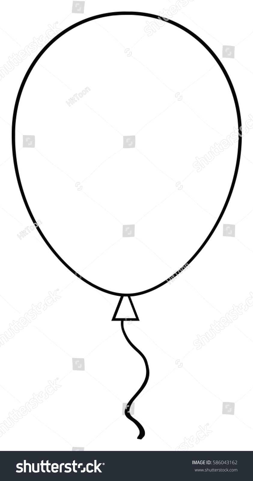 Black White Line Art Balloon Vector Stock Vector 586043162 - Shutterstock