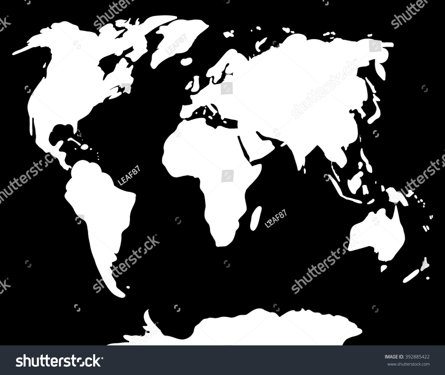 Black White Map World Vector Illustration Stock Vector (Royalty Free