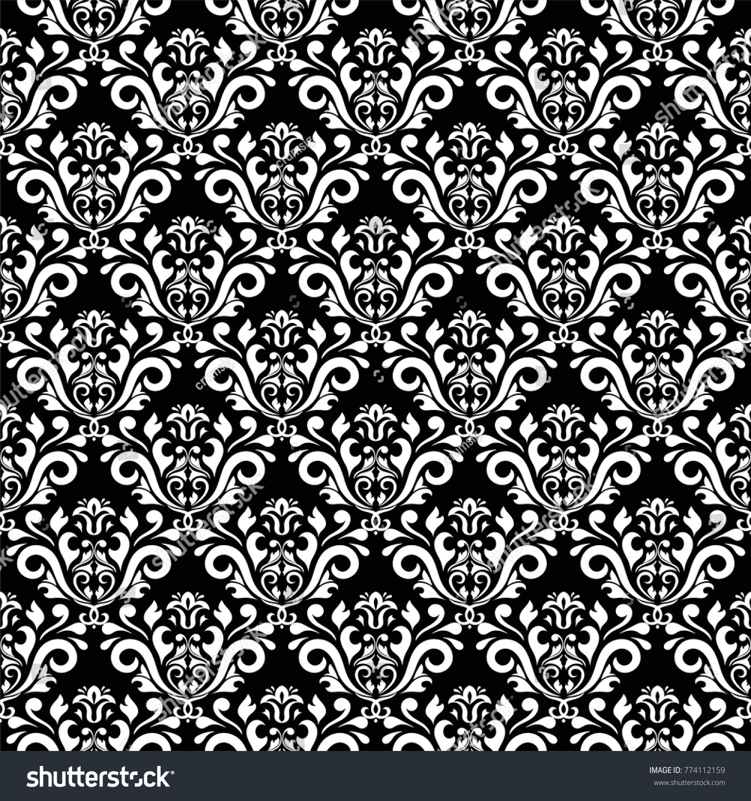 Black White Ornaments Seamless Background Wallpapers Stock Vector ...