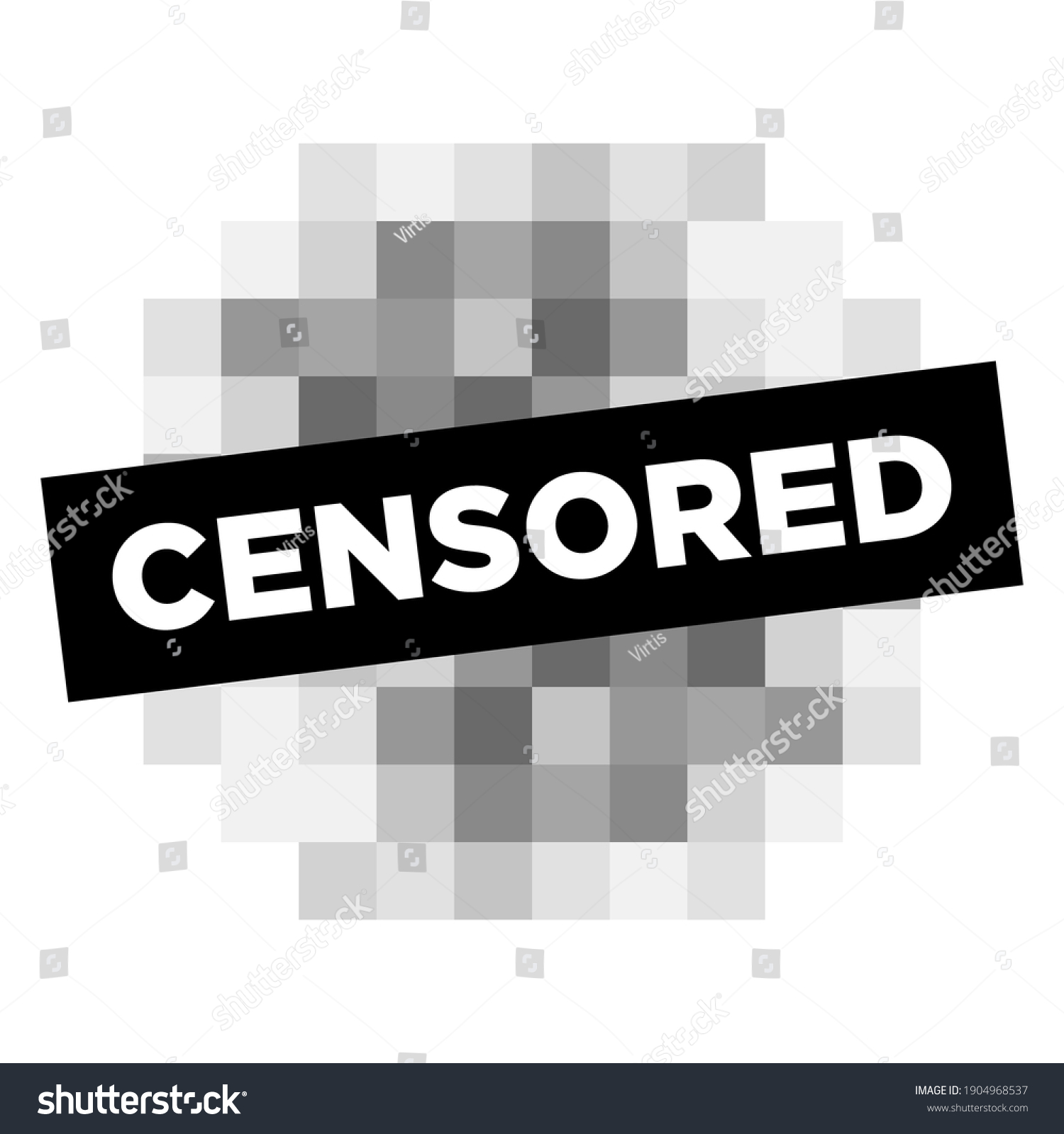 Black White Pixel Censored Sign Vector Stock Vector (Royalty Free ...