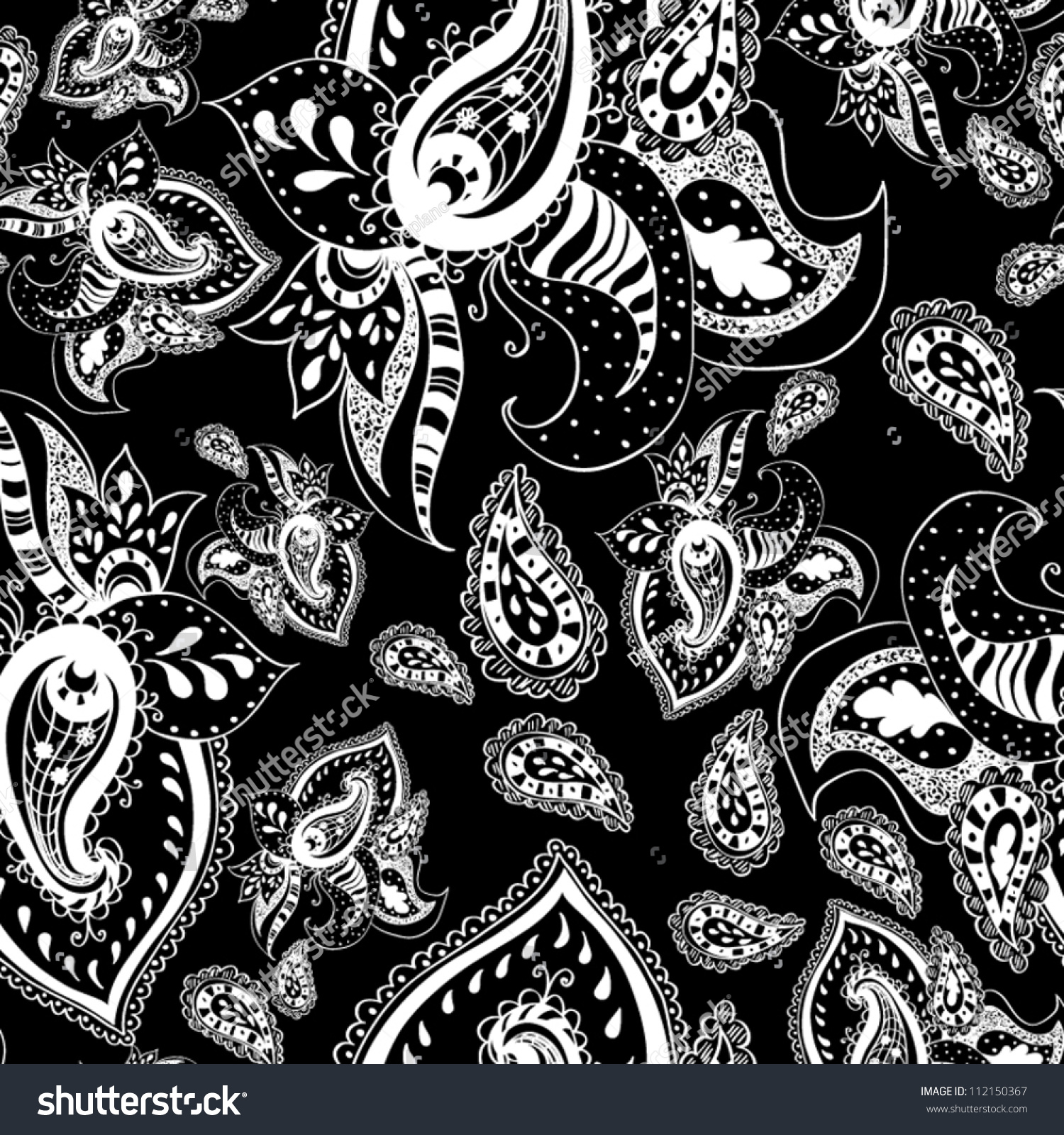 Black White Seamless Pattern Abstract Seamless Stock Vector 112150367 ...