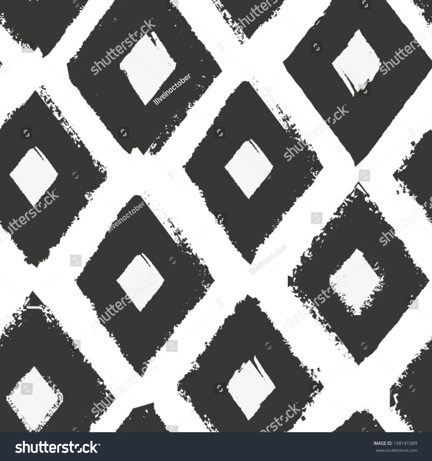 Black White Seamless Pattern Oriental Monochrome Stock Vector (Royalty ...