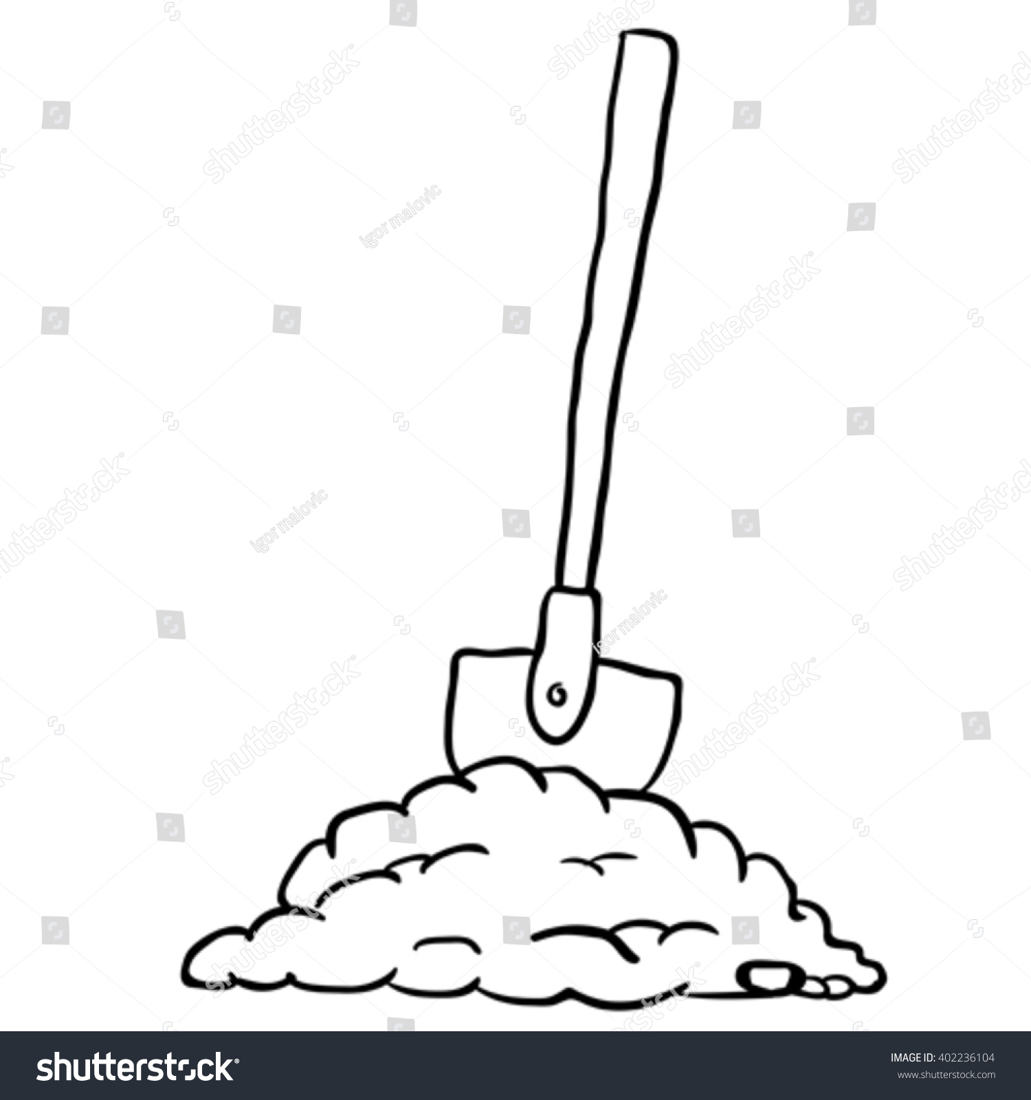 Black White Shovel Dirt Cartoon Stock Vector 402236104 - Shutterstock