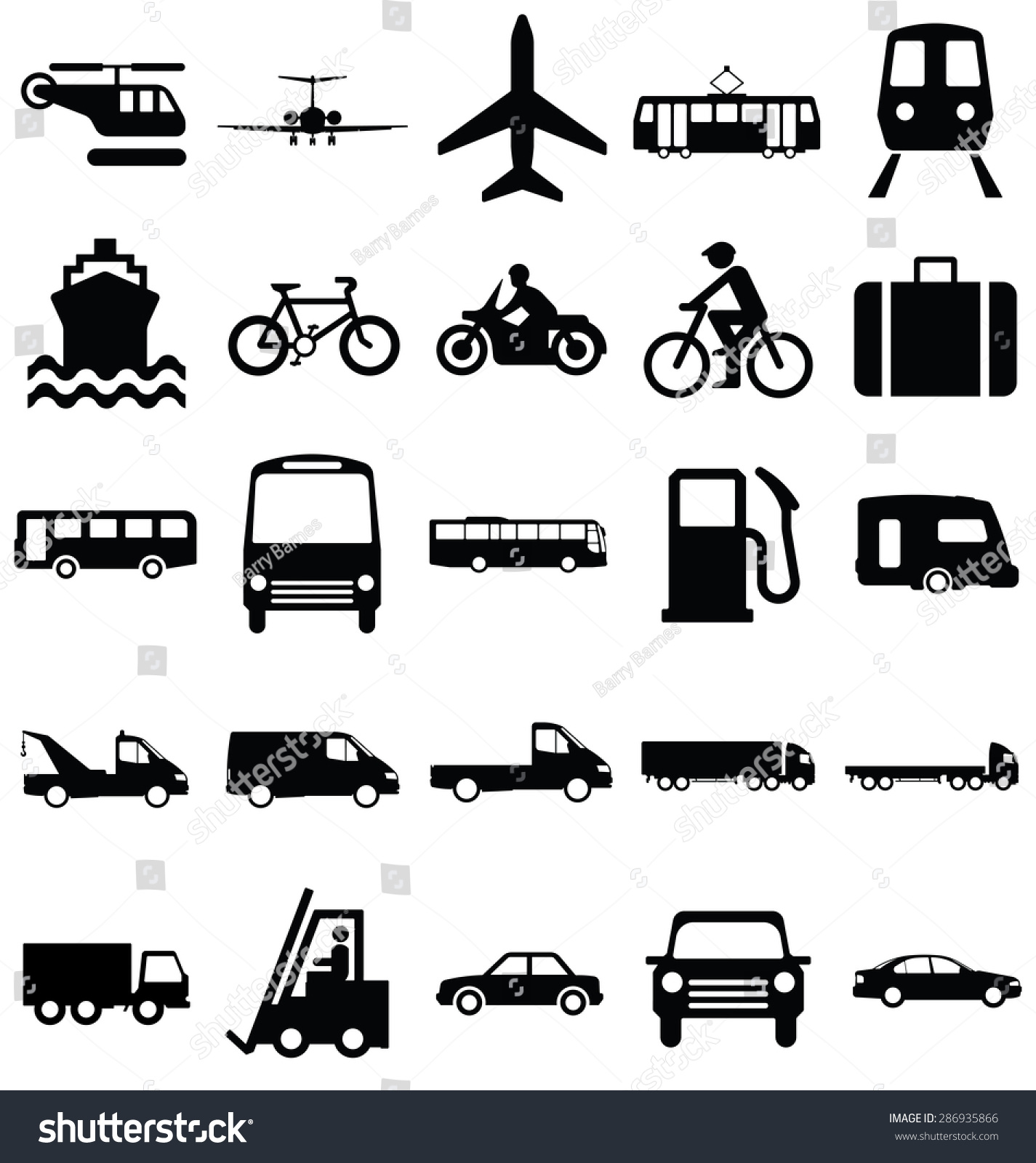 Black And White Silhouette Transport And Travel Related Graphics ...