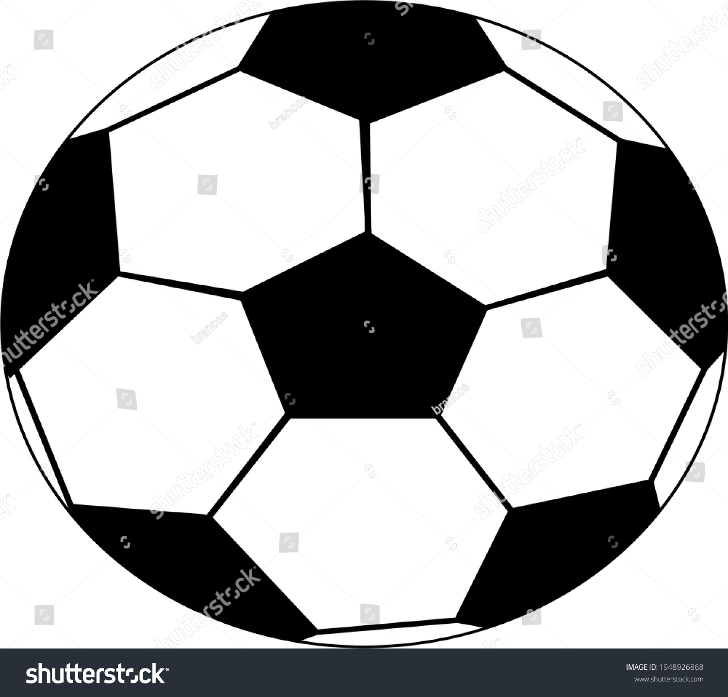 Black White Soccer Ball Stock Vector (Royalty Free) 1948926868 ...