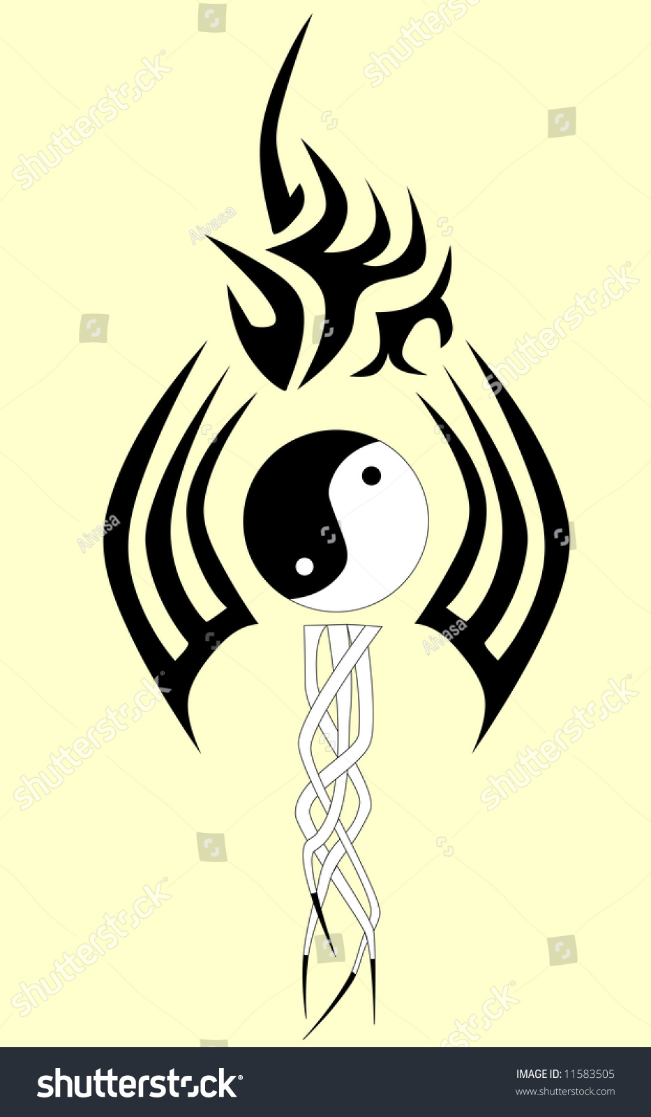 Black White Tattoo Symbol Stock Vector (Royalty Free) 11583505