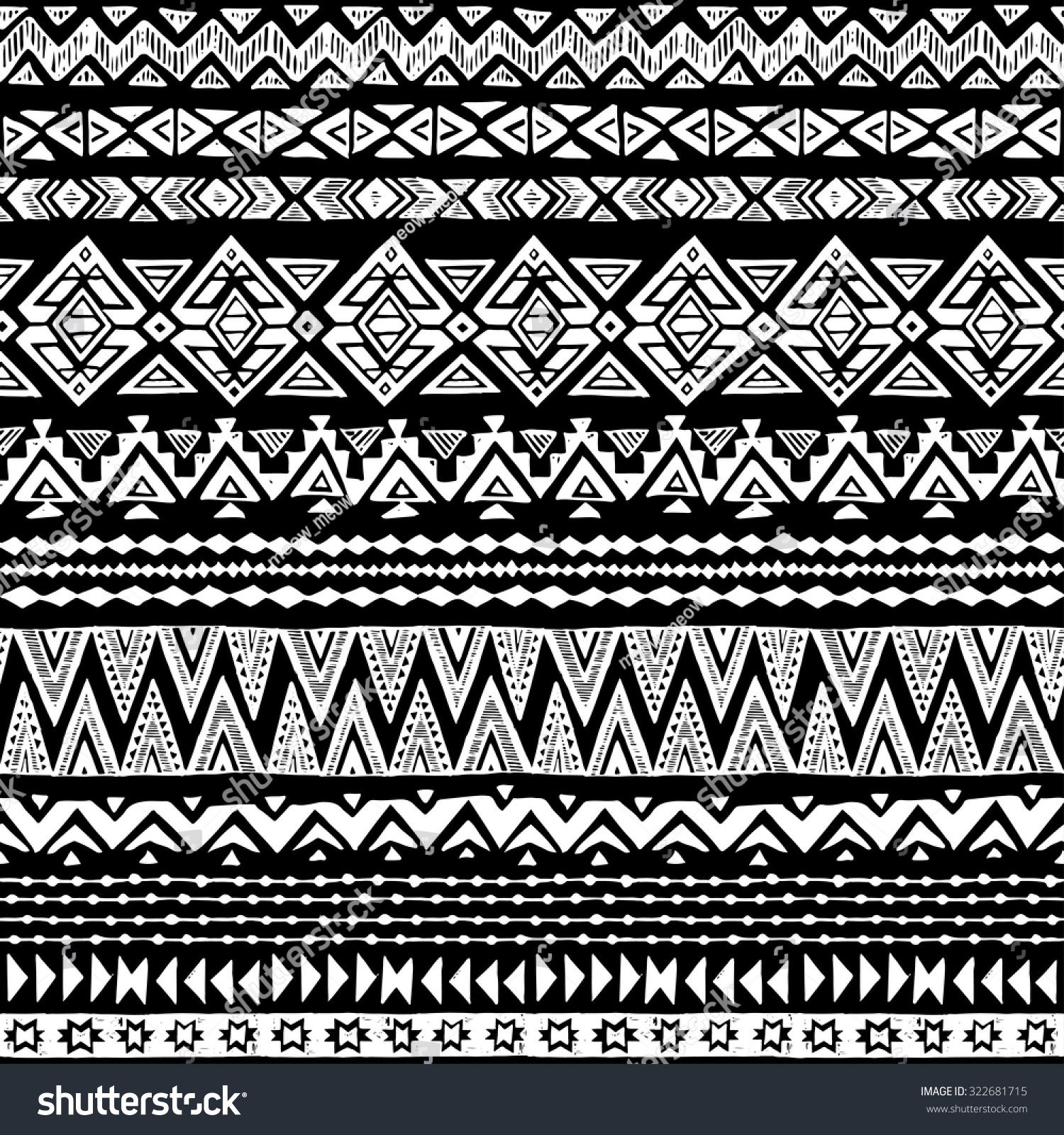 Black White Tribal Navajo Seamless Pattern Stock Vector 322681715 ...