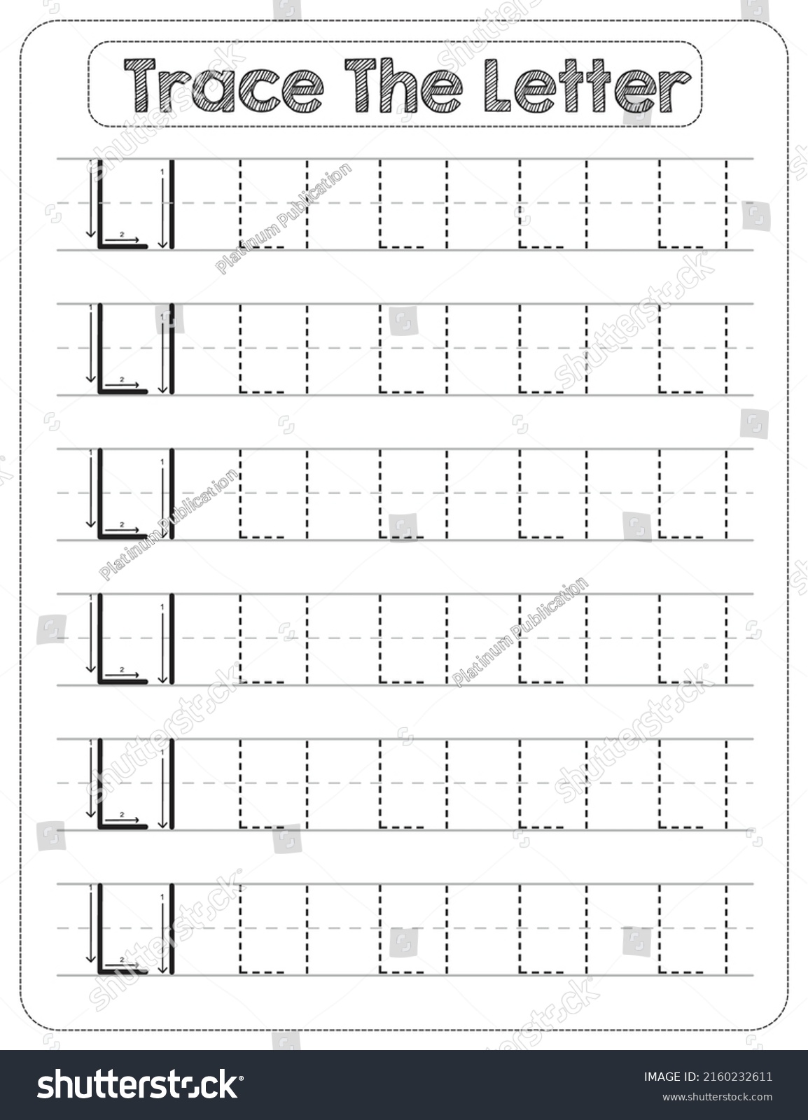 Black White Uppercase Lowercase Letter Tracing Stock Vector (Royalty ...