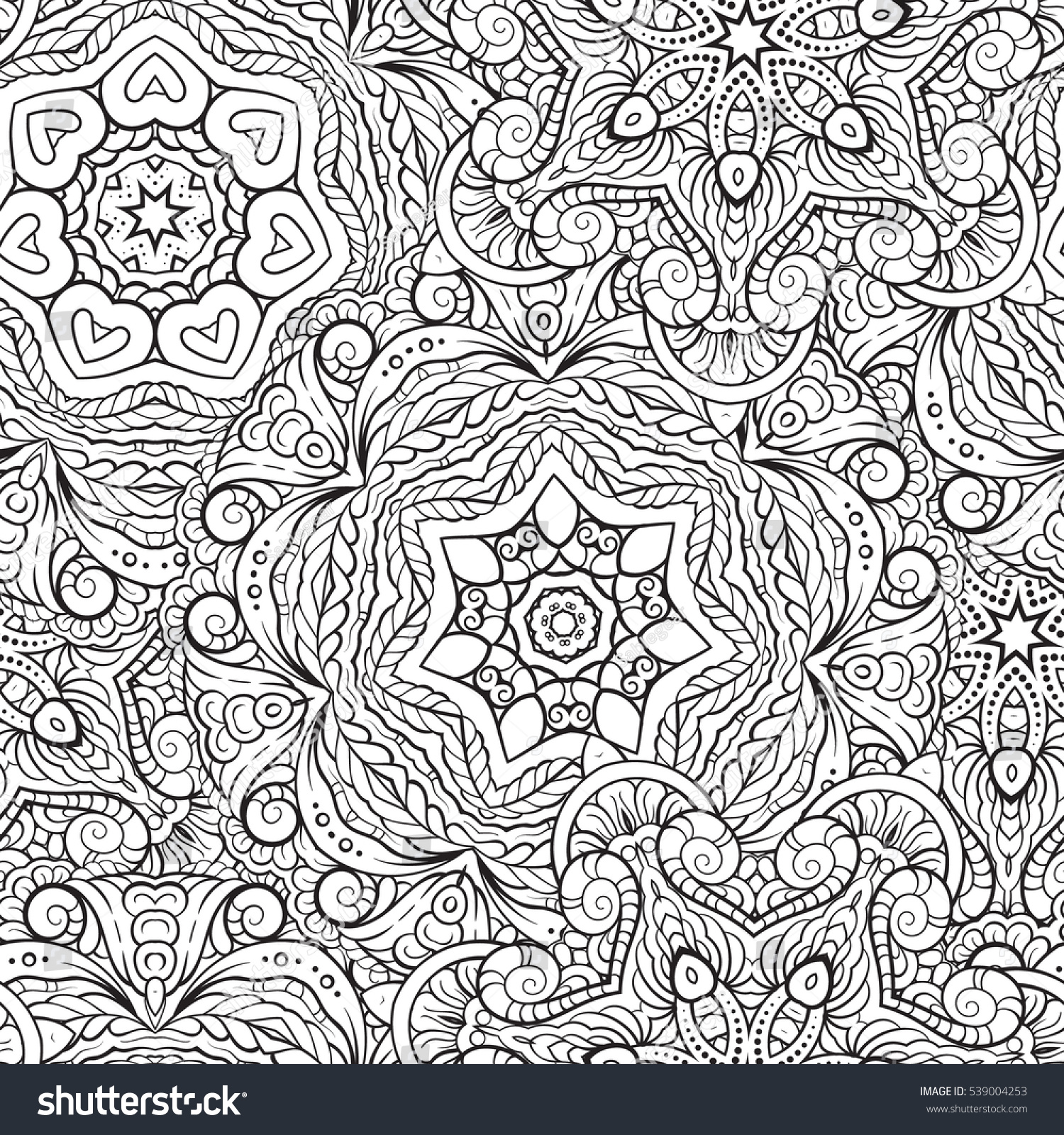 Seamless Abstract Black and White Tribal Pattern Hand Drawn Ethnic Seamless Abstract Black and White Tribal Pattern Hand Drawn Ethnic Texture Flight of Imagination