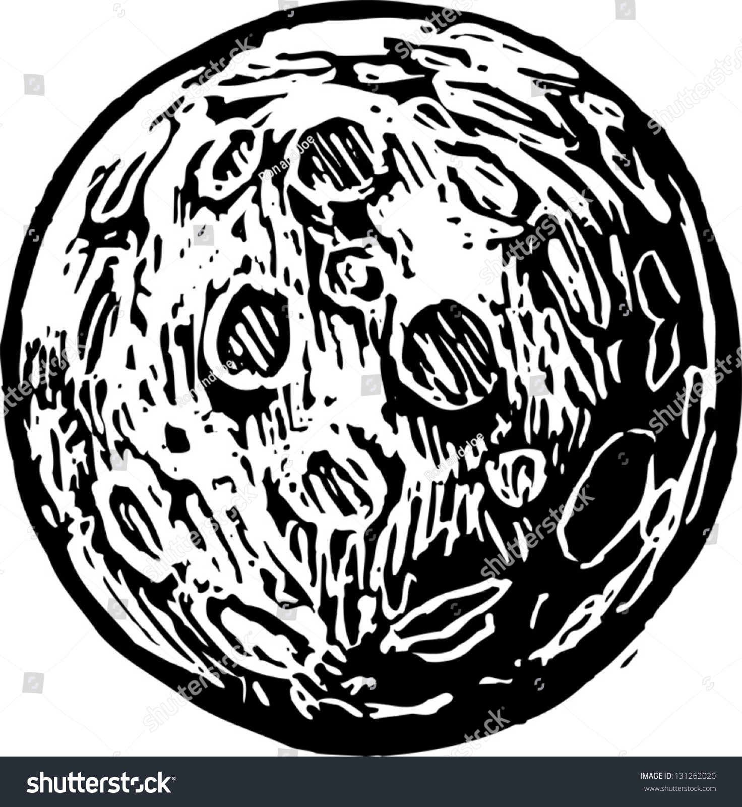 Black White Vector Illustration Planet Stock Vector (Royalty Free ...