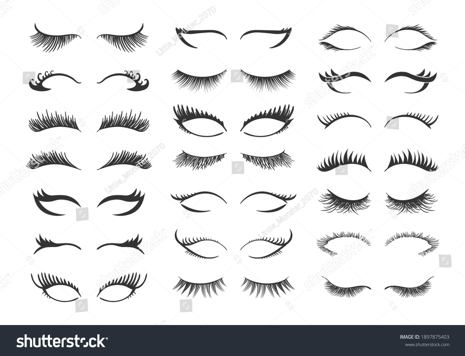 Black White Vector Illustration Closed Eyes Stock Vector (Royalty Free ...