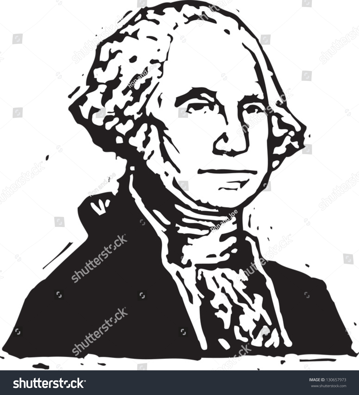 Black White Vector Illustration George Washington Stock Vector ...