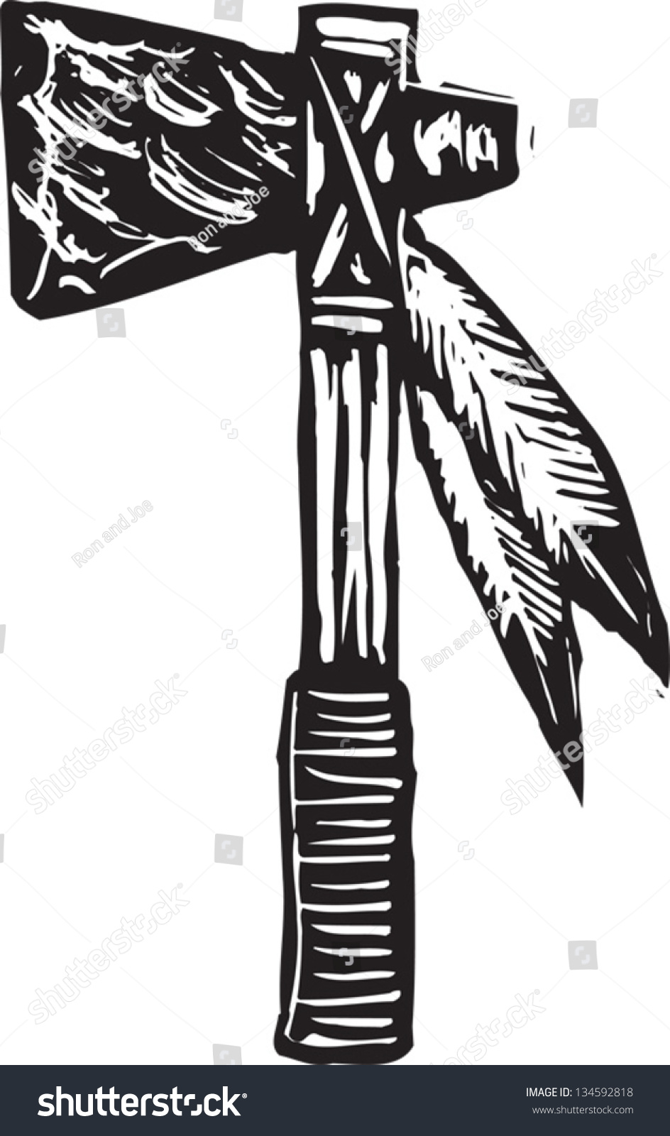 Black And White Vector Illustration Of Tomahawk - 134592818 : Shutterstock