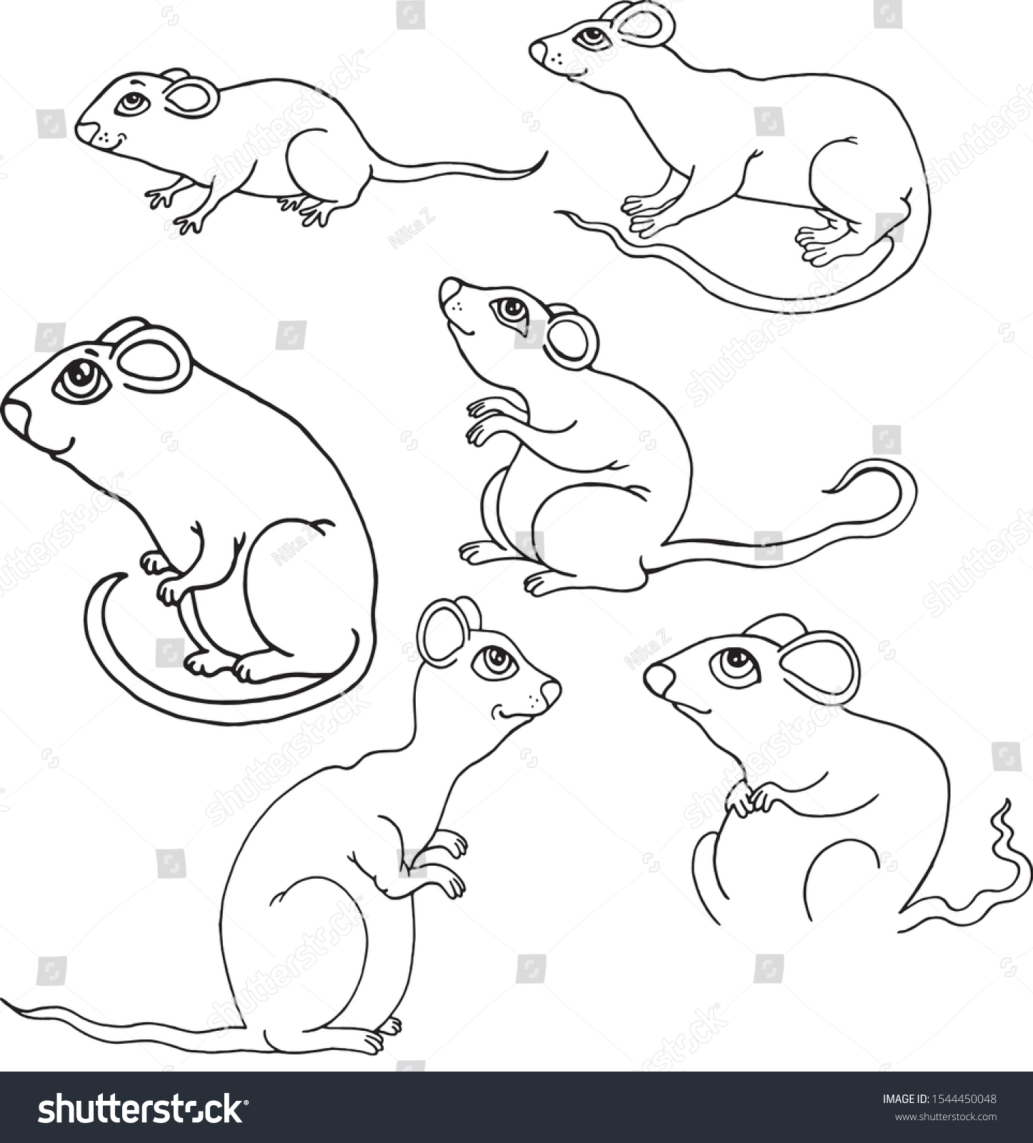 Black White Vector Image Cute Rat Stock Vector (Royalty Free ...